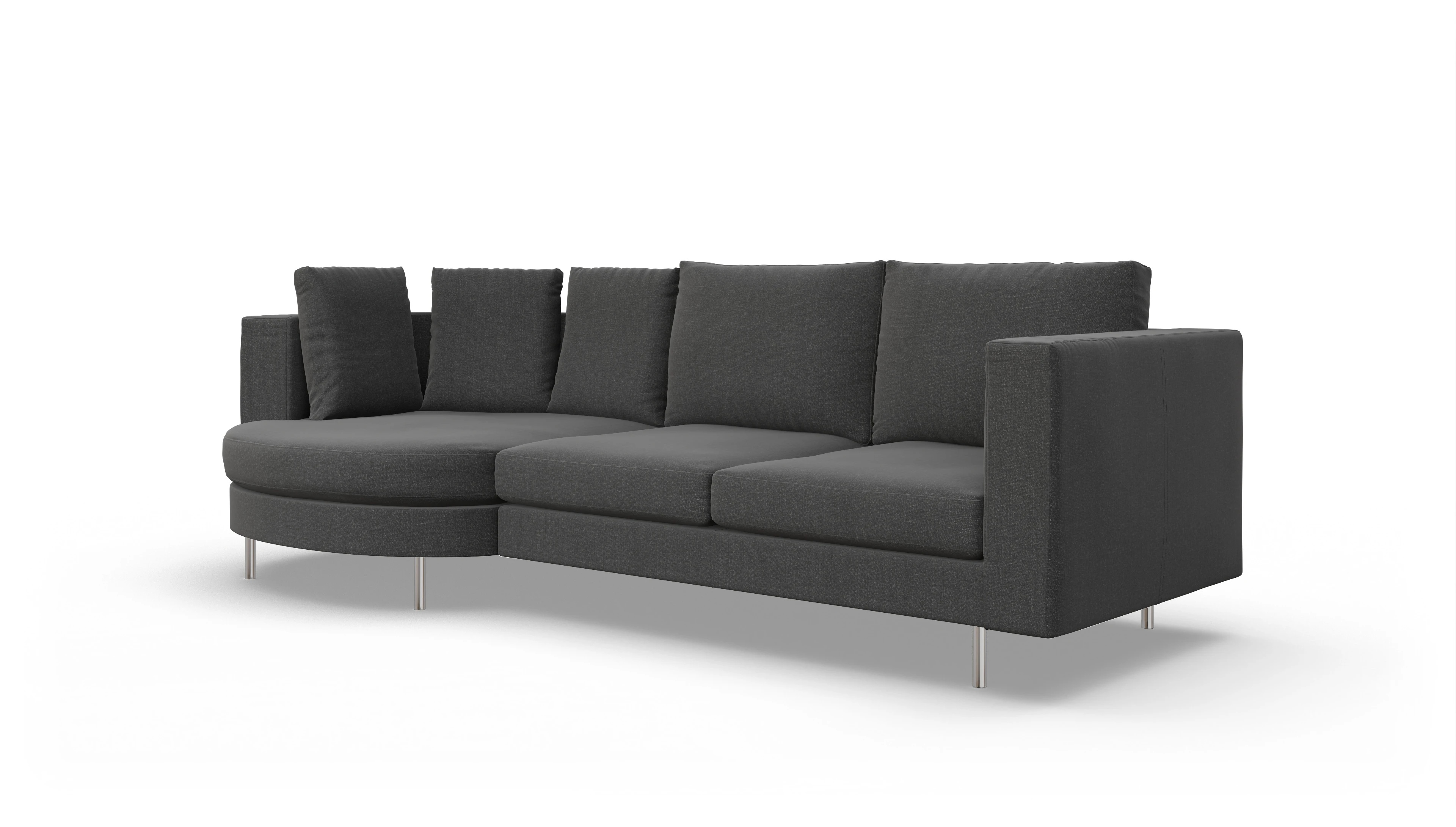 Ansicht des Produktes Silea Sofa mit Rec links in Stoff grau