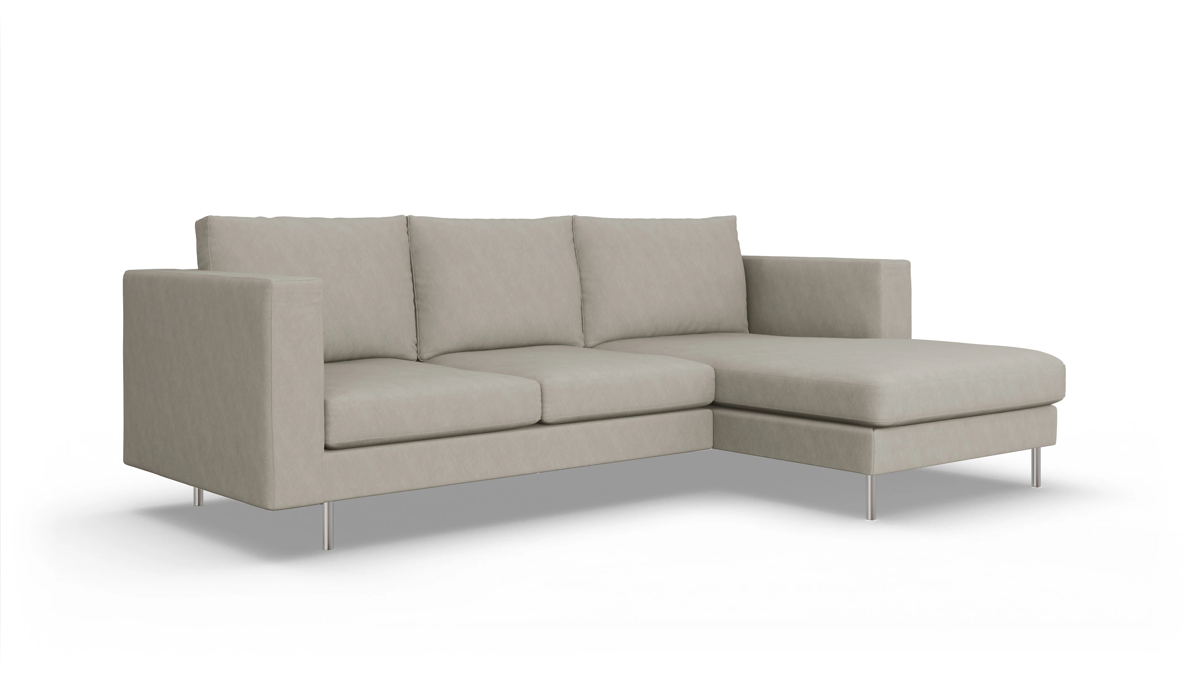 Ansicht des Produktes Silea Sofa mit Rec rechts in Stoff beige