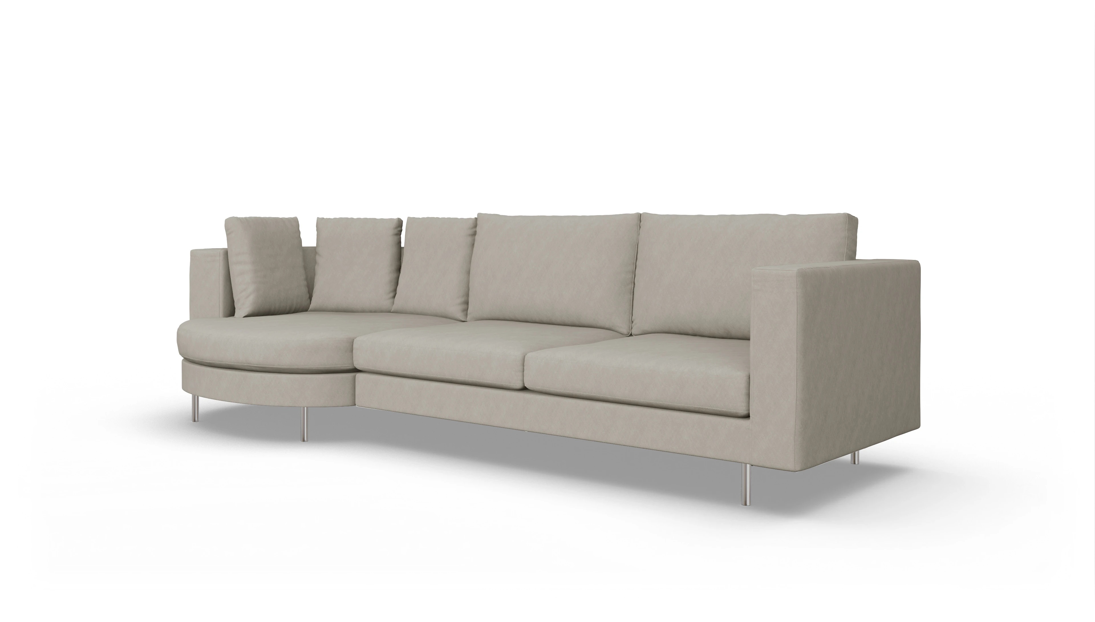 Ansicht des Produktes Silea Sofa mit Rec rechts in Stoff beige