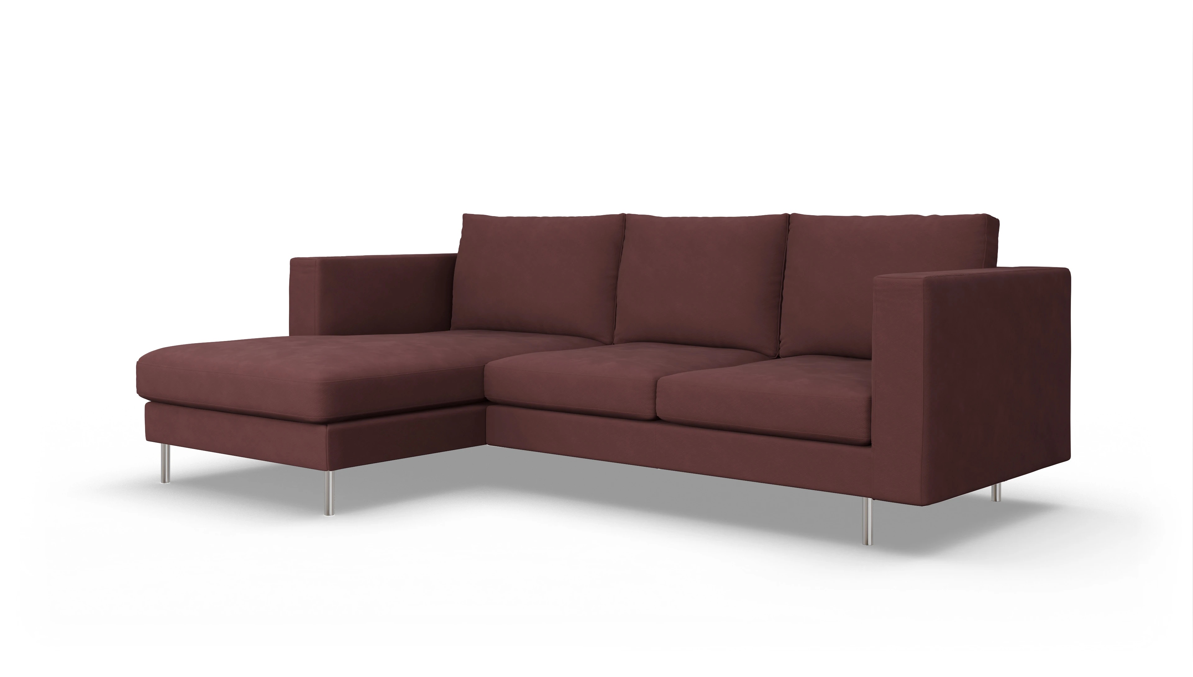 Ansicht des Produktes Silea Sofa mit Rec links in Stoff rot