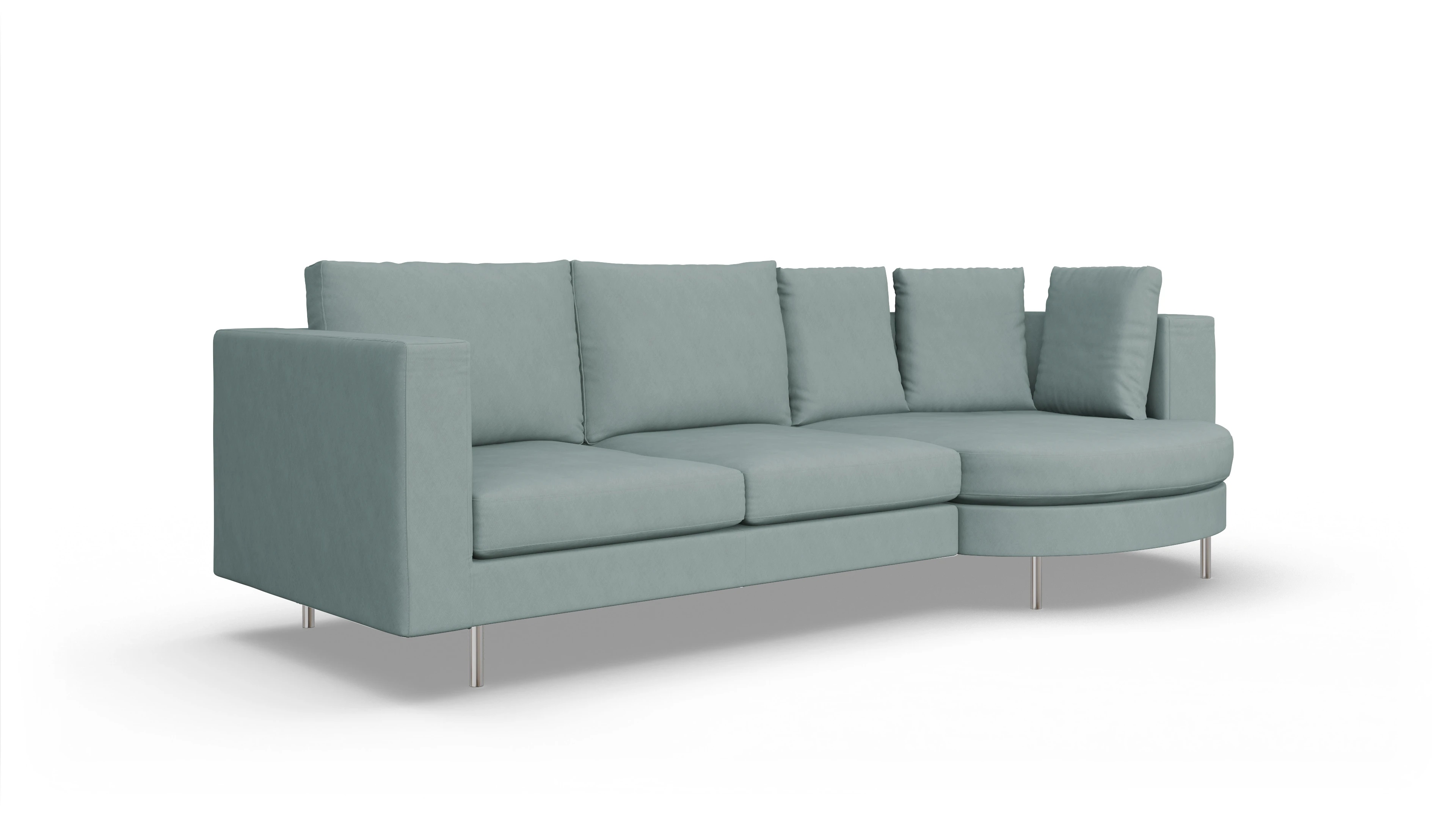 Ansicht des Produktes Silea Sofa mit Rec rechts in Stoff blau