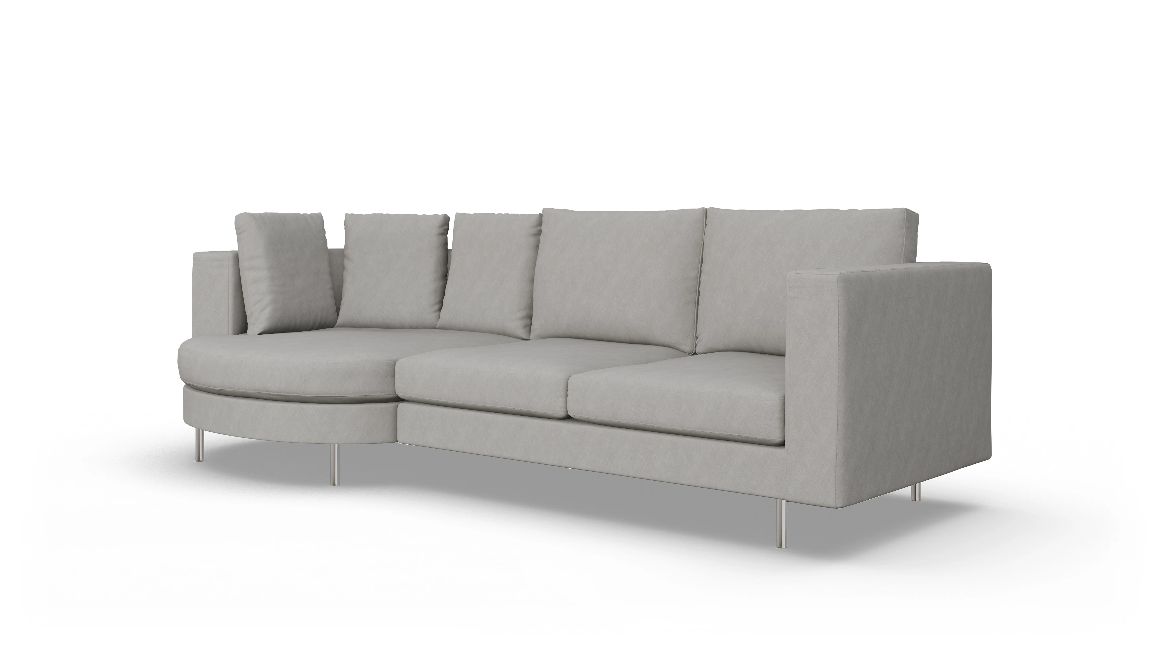 Ansicht des Produktes Silea Sofa mit Rec links in Stoff grau