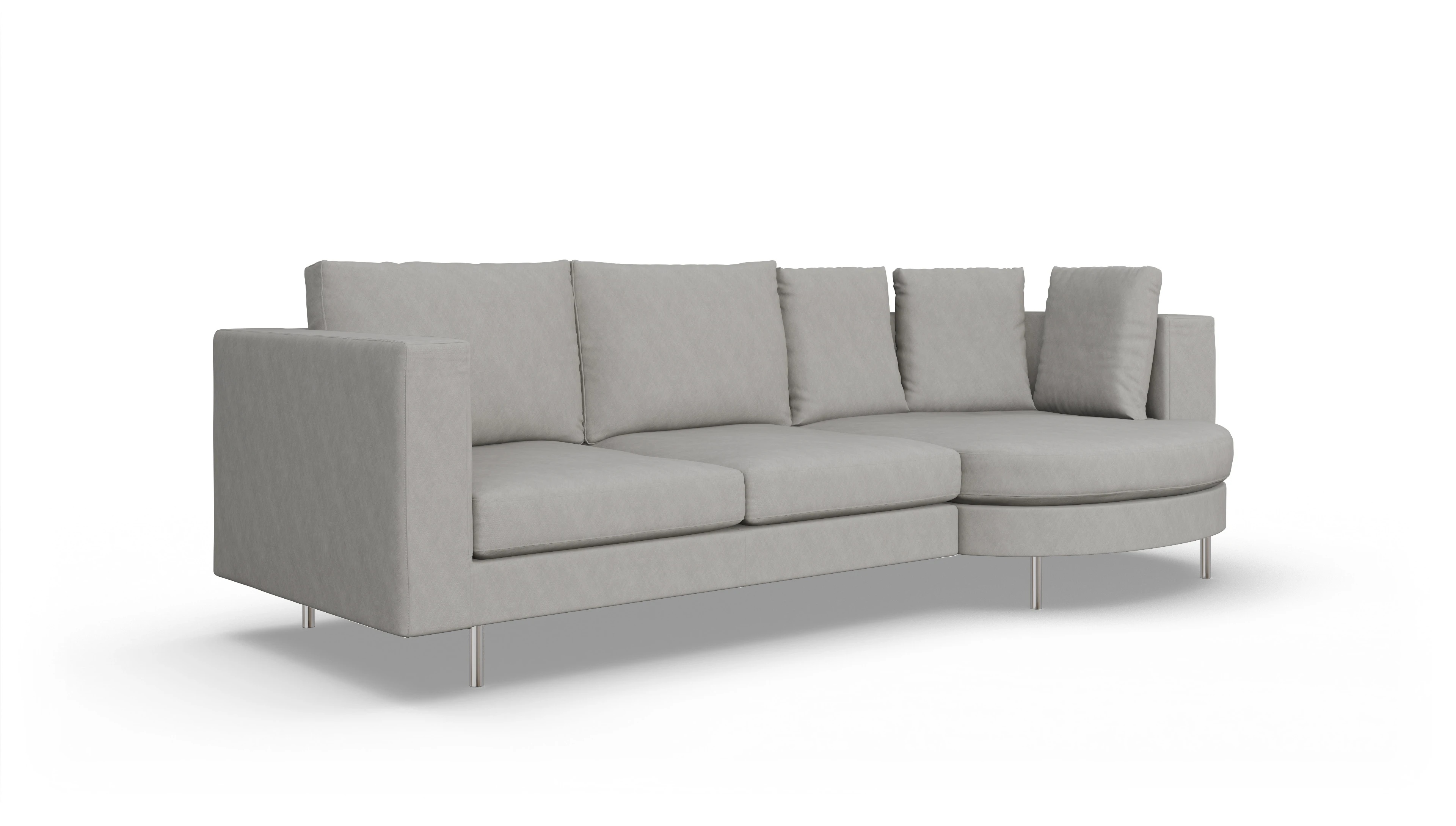 Ansicht des Produktes Silea Sofa mit Rec rechts in Stoff grau