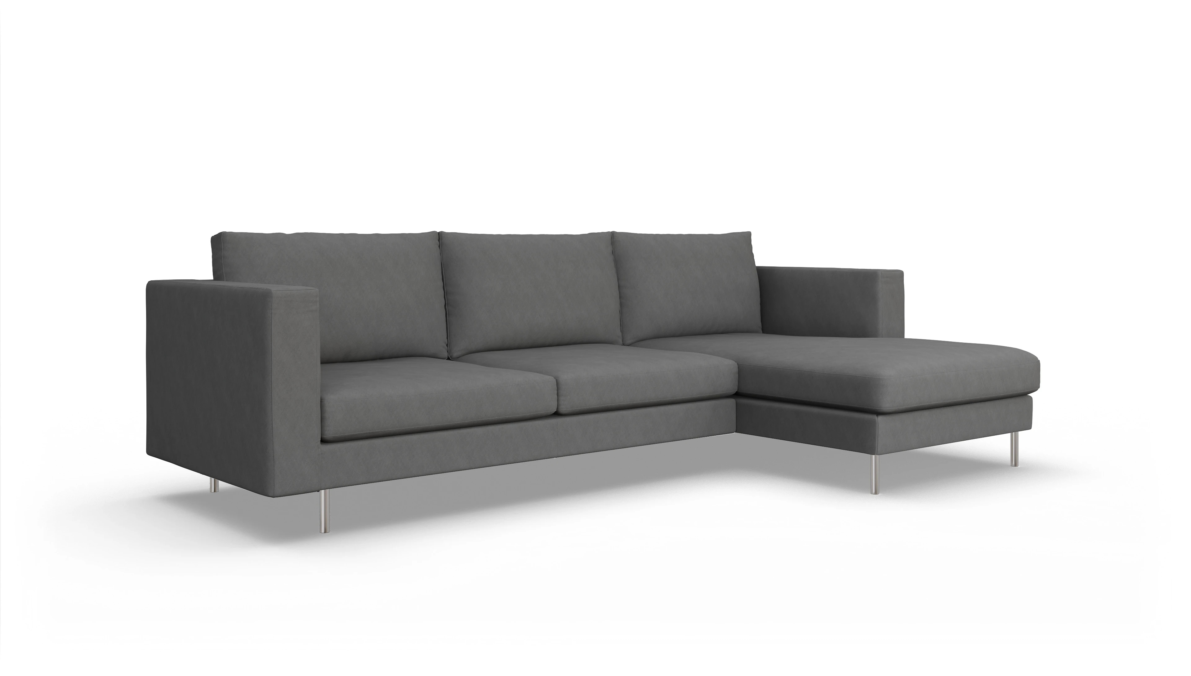 Ansicht des Produktes Silea Sofa mit Rec rechts in Stoff grau