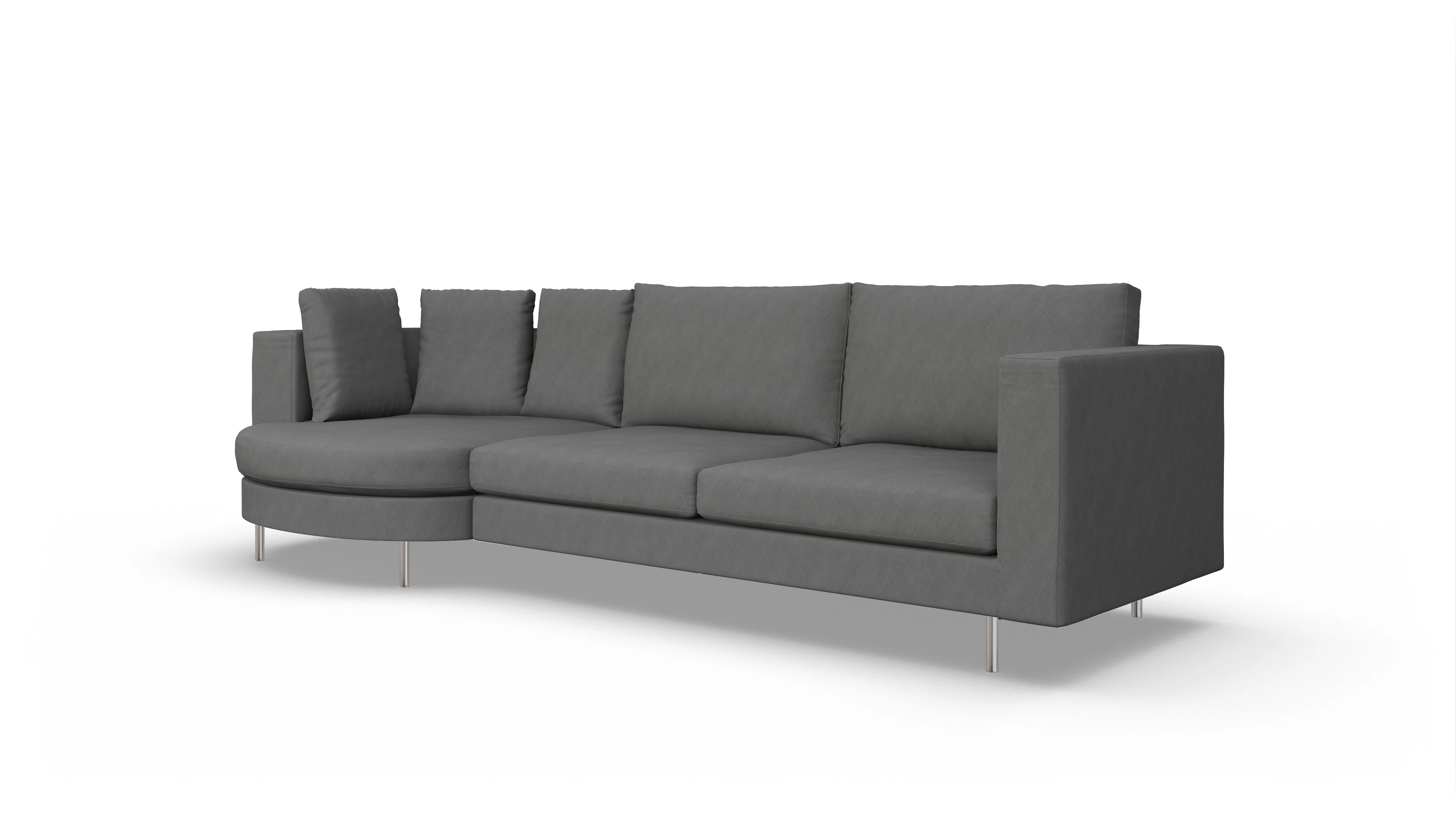 Ansicht des Produktes Silea Sofa mit Rec rechts in Stoff grau
