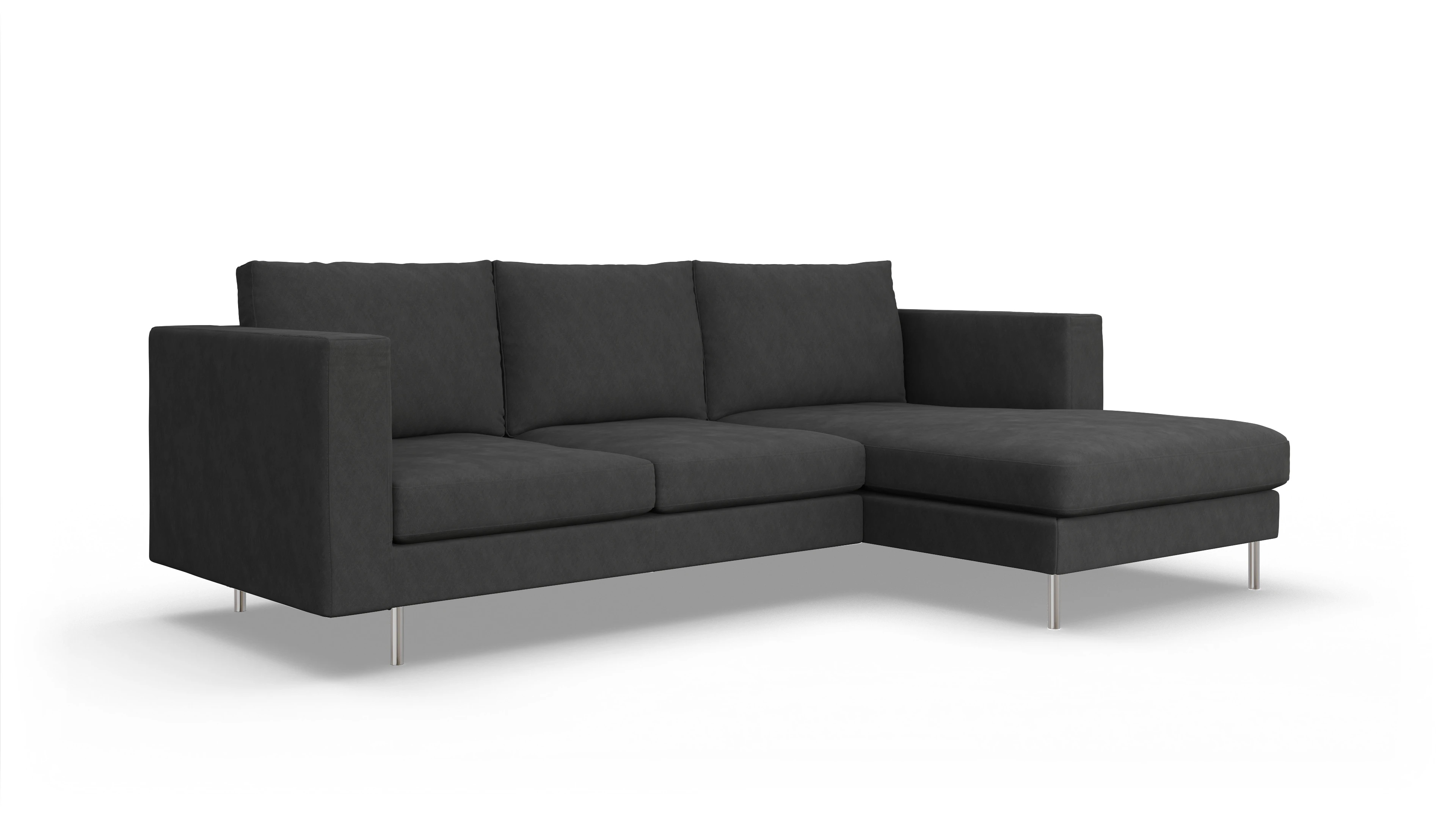 Ansicht des Produktes Silea Sofa mit Rec rechts in Stoff grau