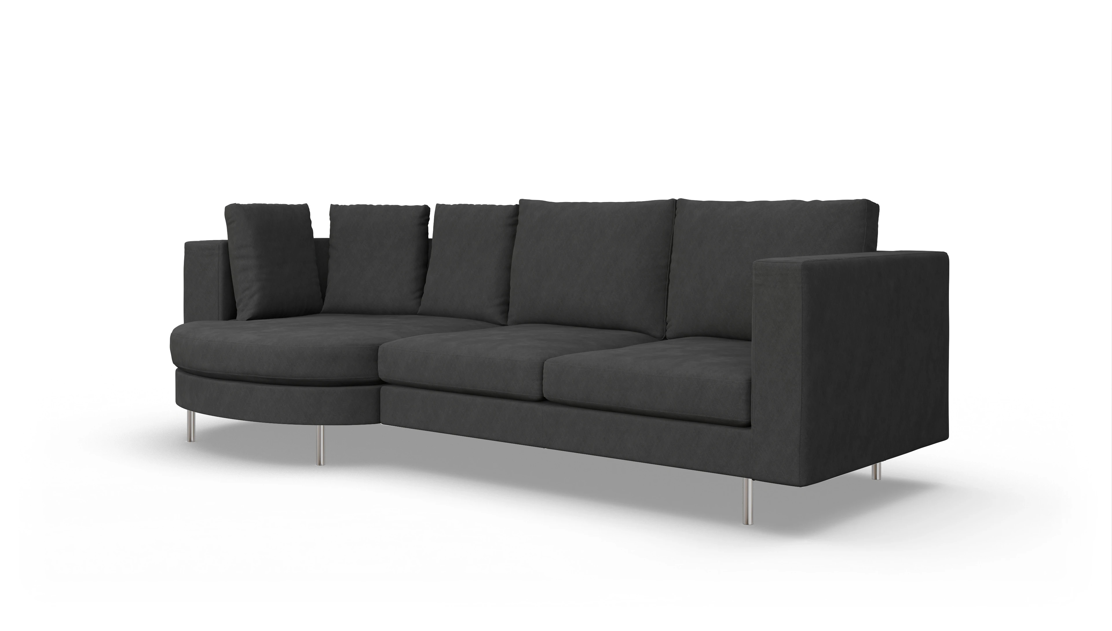 Ansicht des Produktes Silea Sofa mit Rec links in Stoff grau
