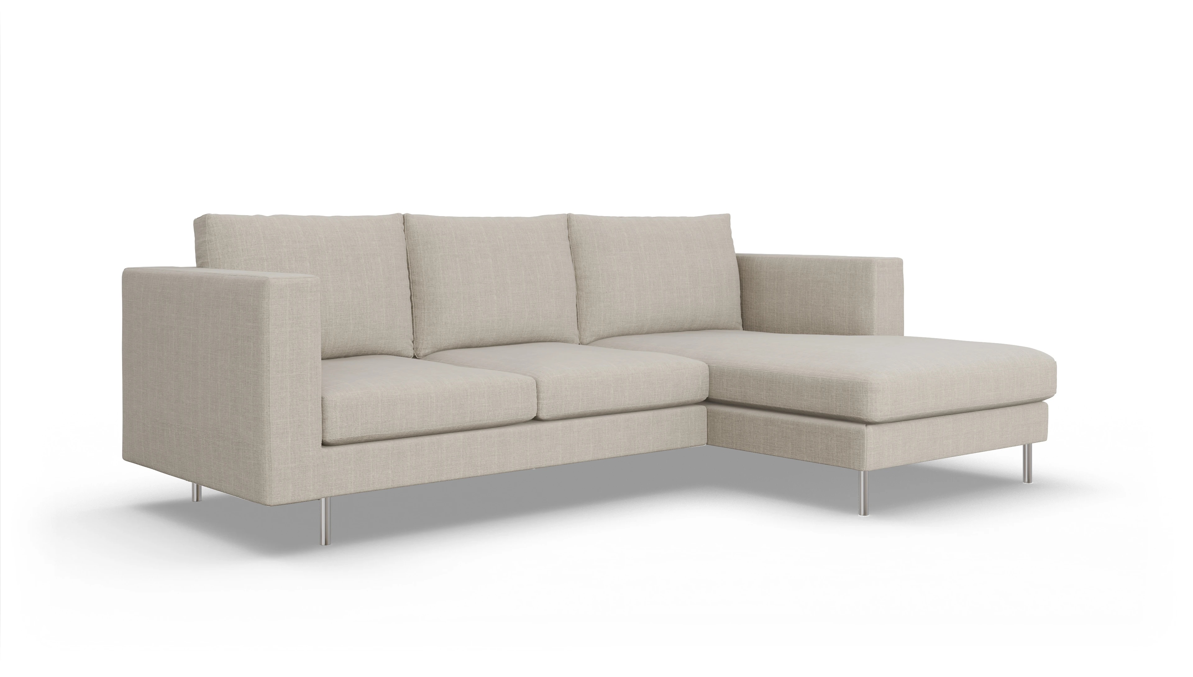 Design-Sofa Silea Ansicht des Produktes Silea Sofa mit Rec rechts in Stoff beige