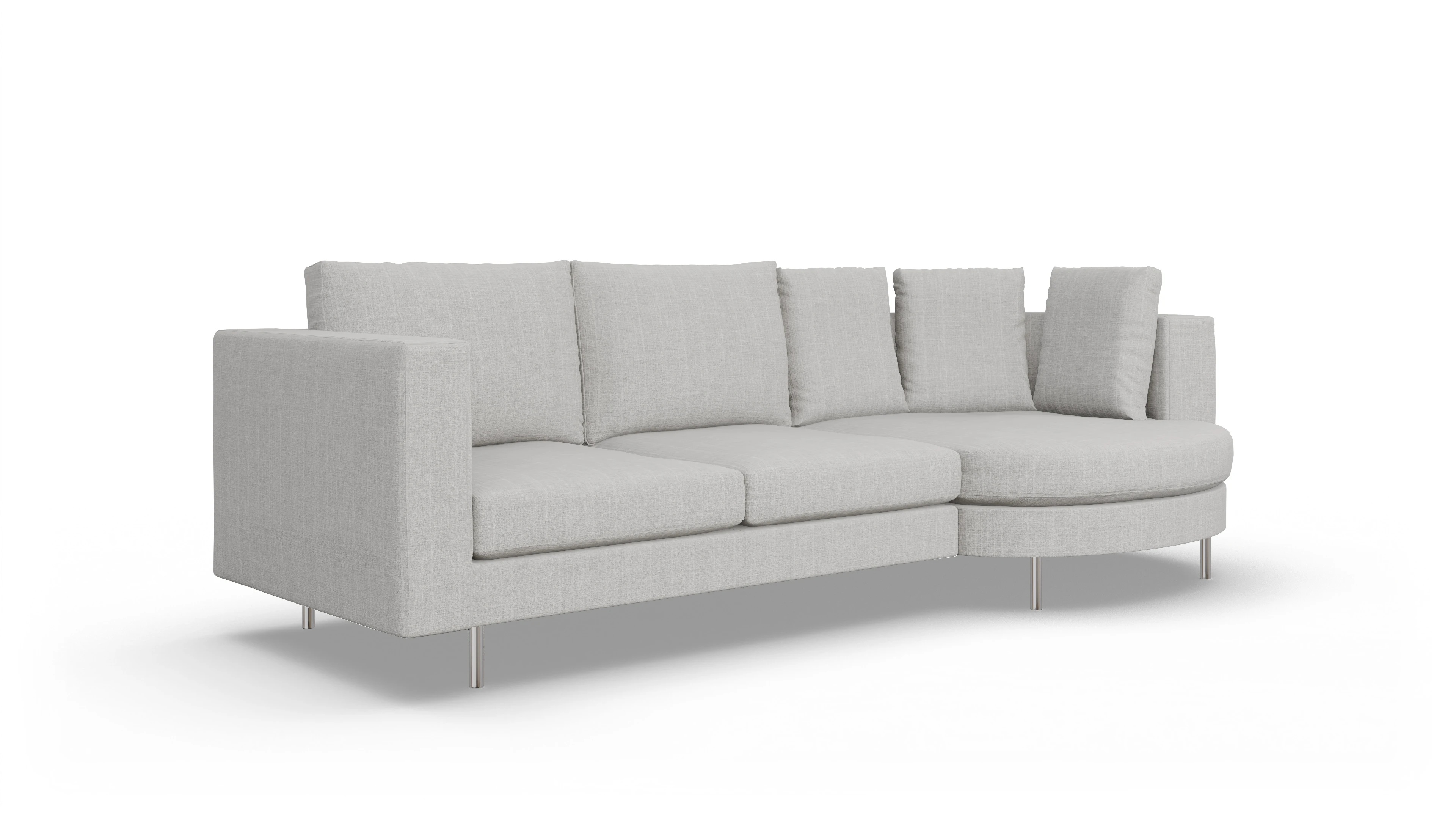 Design-Sofa Silea Ansicht des Produktes Silea Sofa mit Rec rechts in Stoff beige