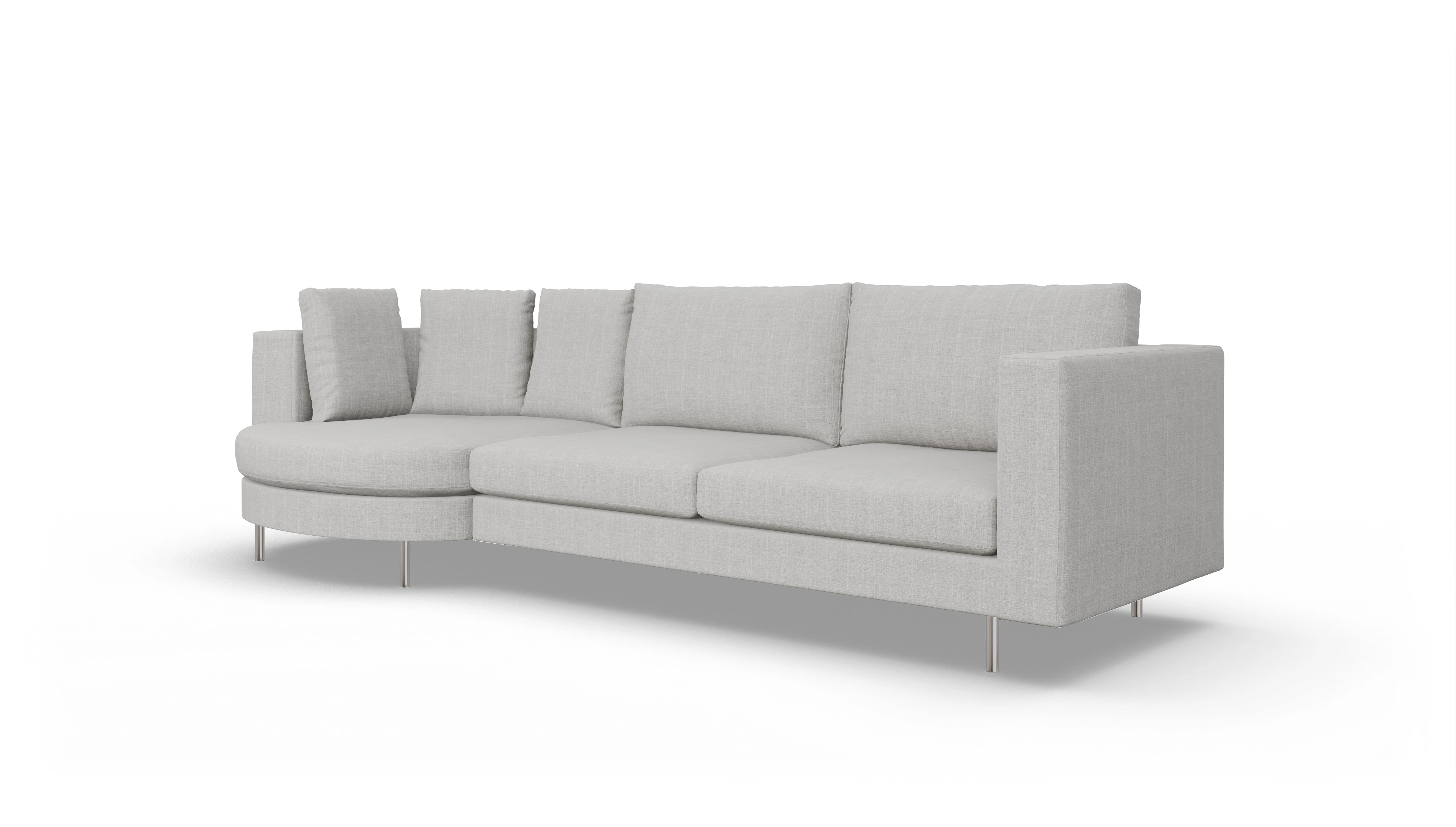 Design-Sofa Silea Ansicht des Produktes Silea Sofa mit Rec rechts in Stoff beige