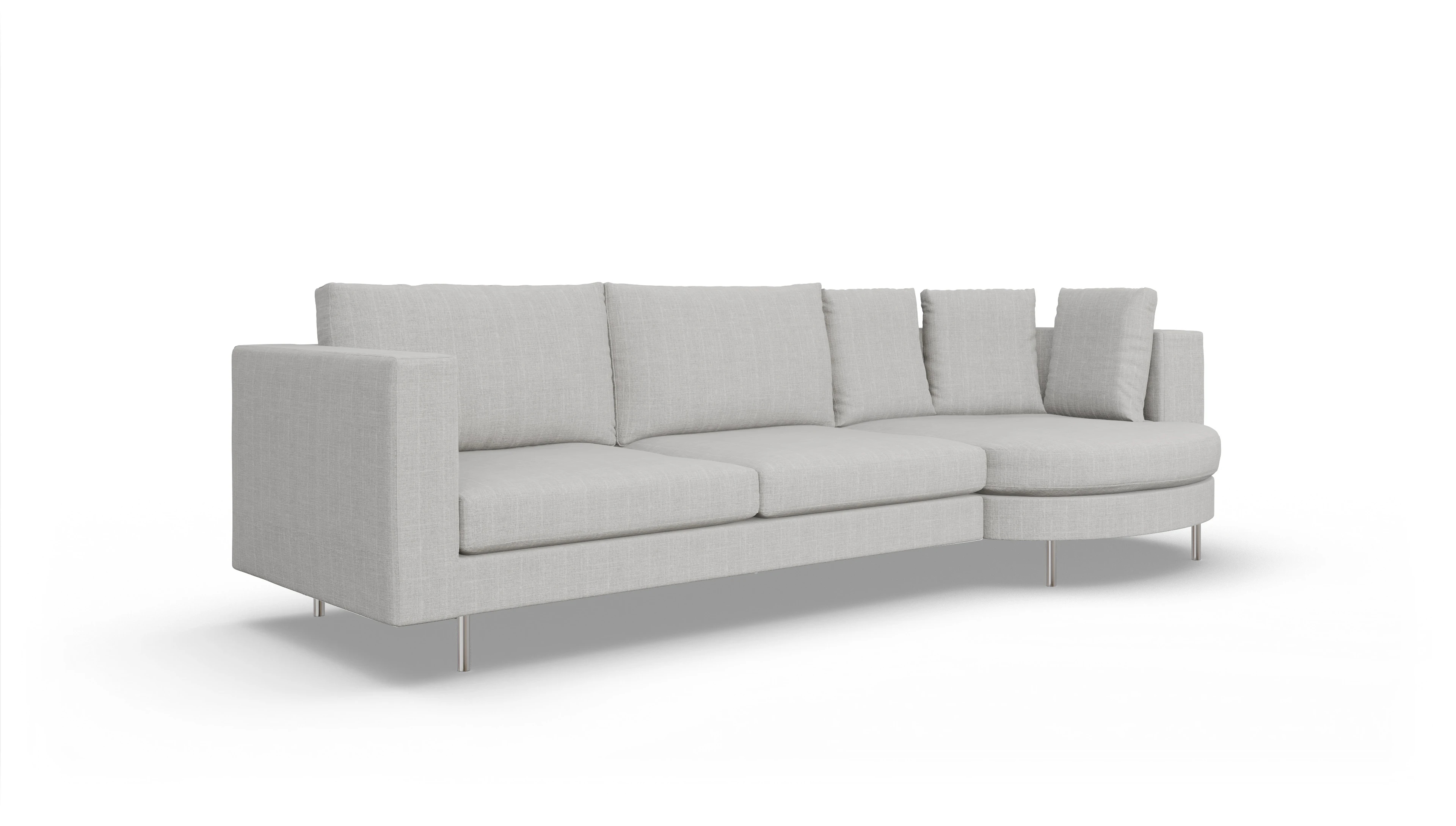 Ansicht des Produktes Silea Sofa mit Rec rechts in Stoff beige