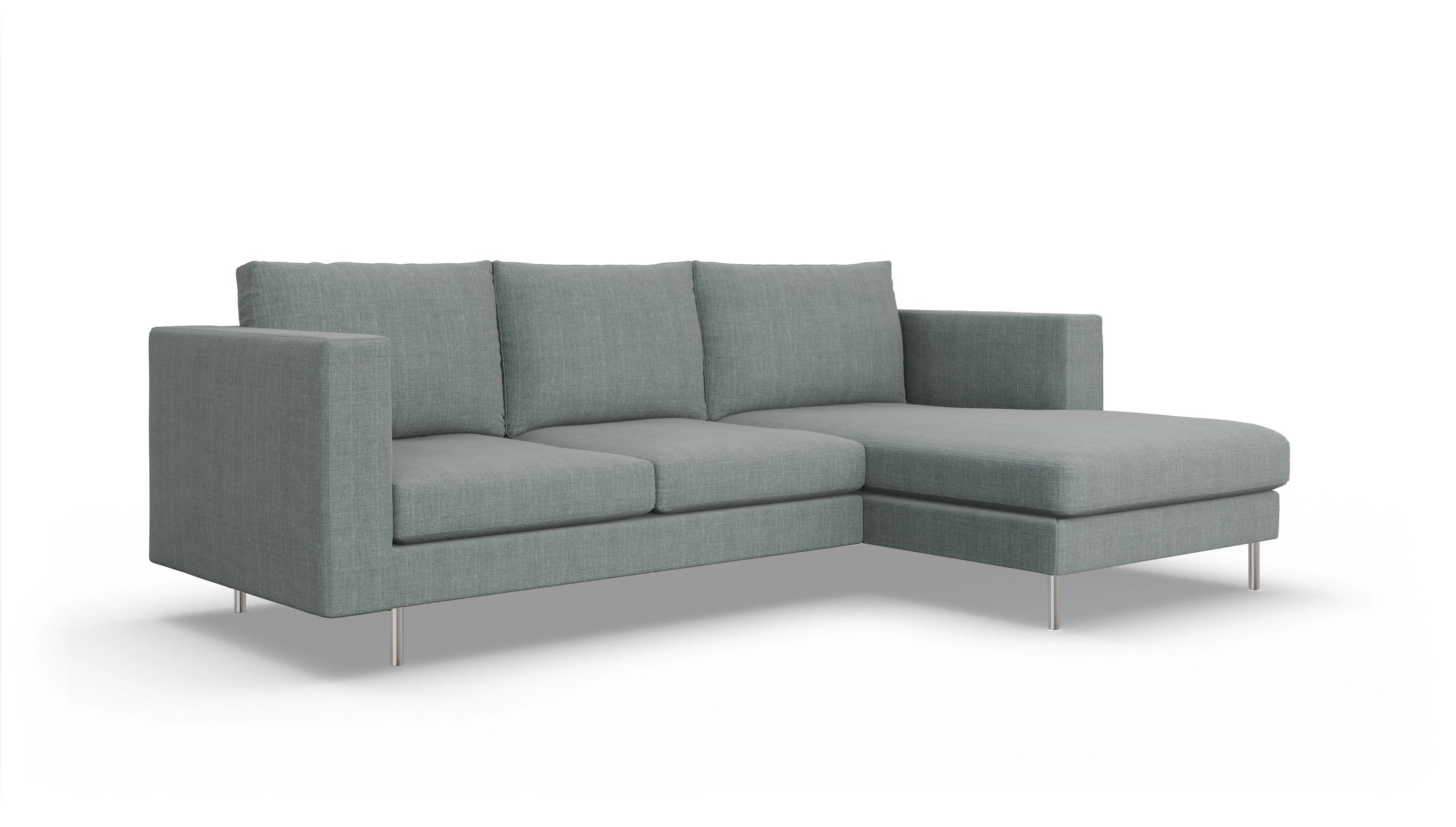 Ansicht des Produktes Silea Sofa mit Rec rechts in Stoff grau