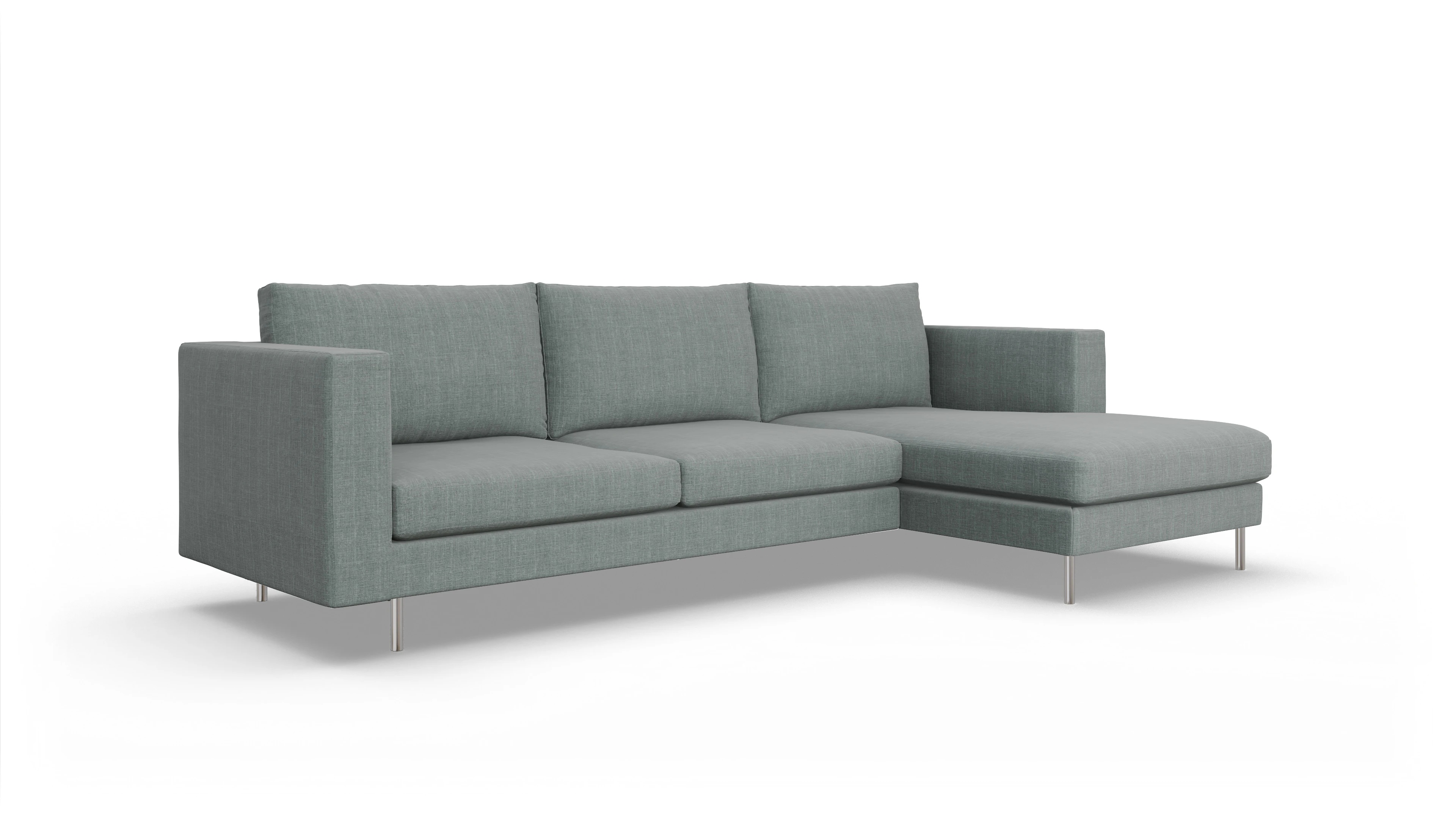 Ansicht des Produktes Silea Sofa mit Rec rechts in Stoff grau