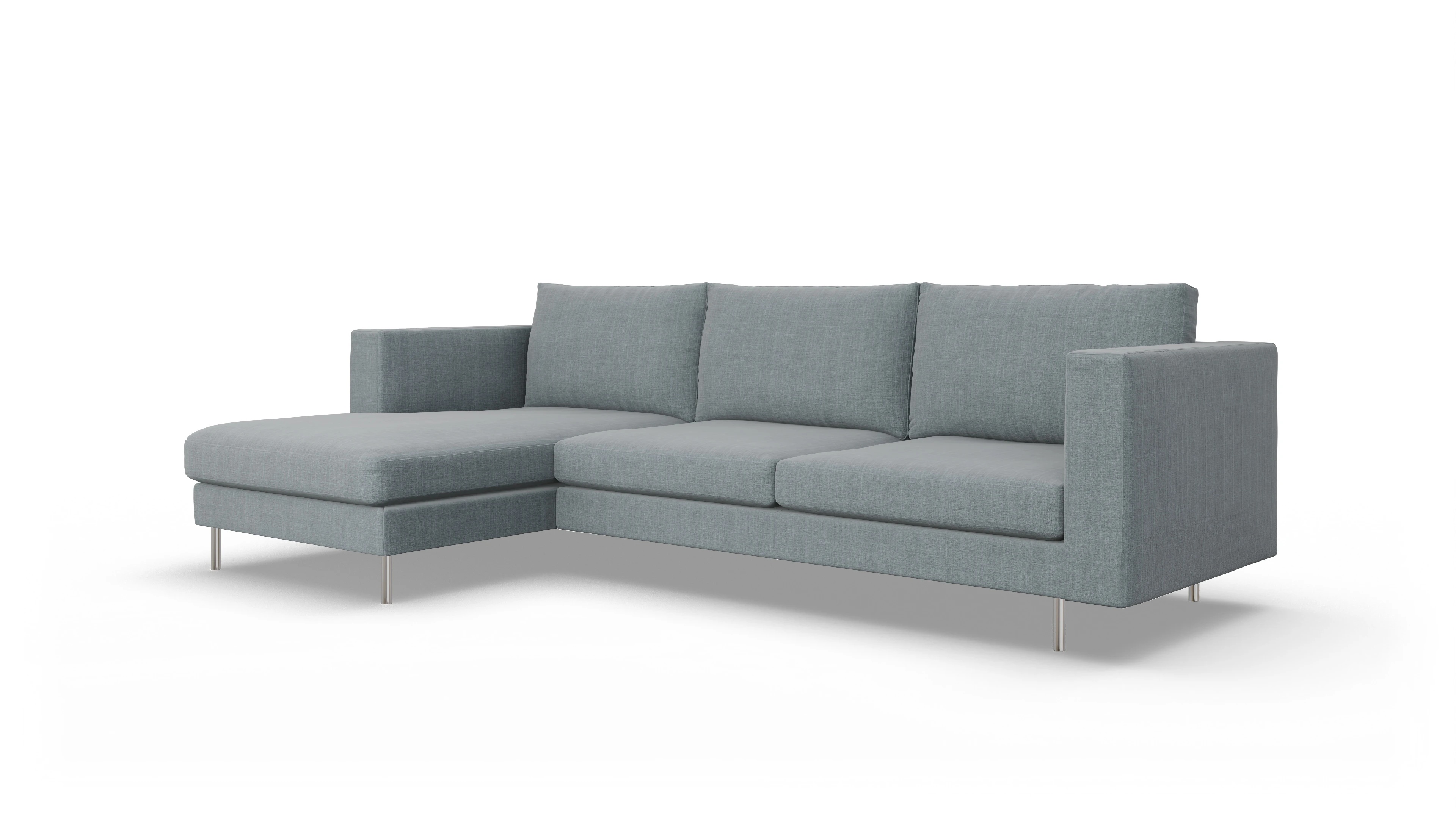 Ansicht des Produktes Silea Sofa mit Rec links in Stoff blau