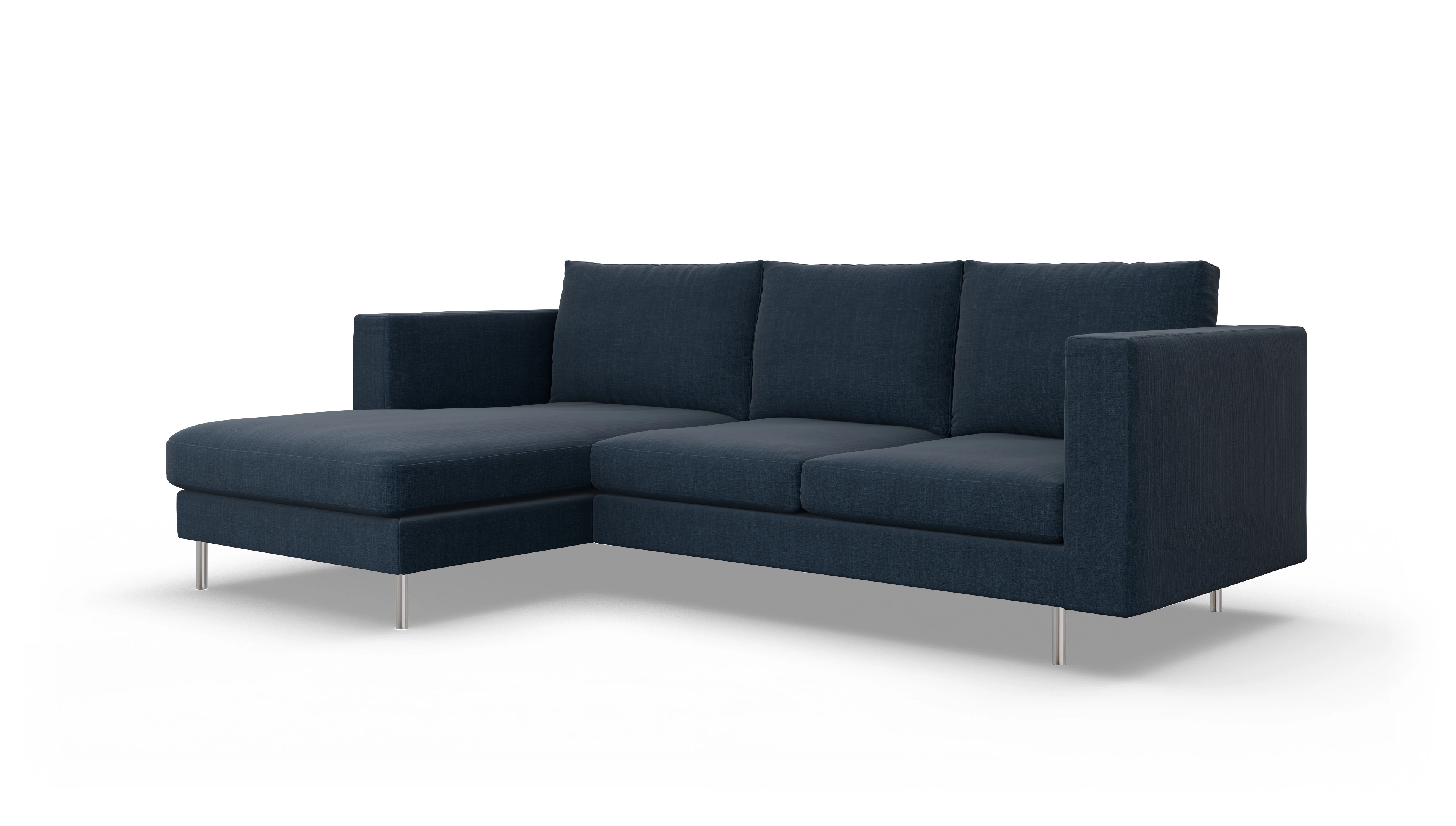 Ansicht des Produktes Silea Sofa mit Rec links in Stoff blau