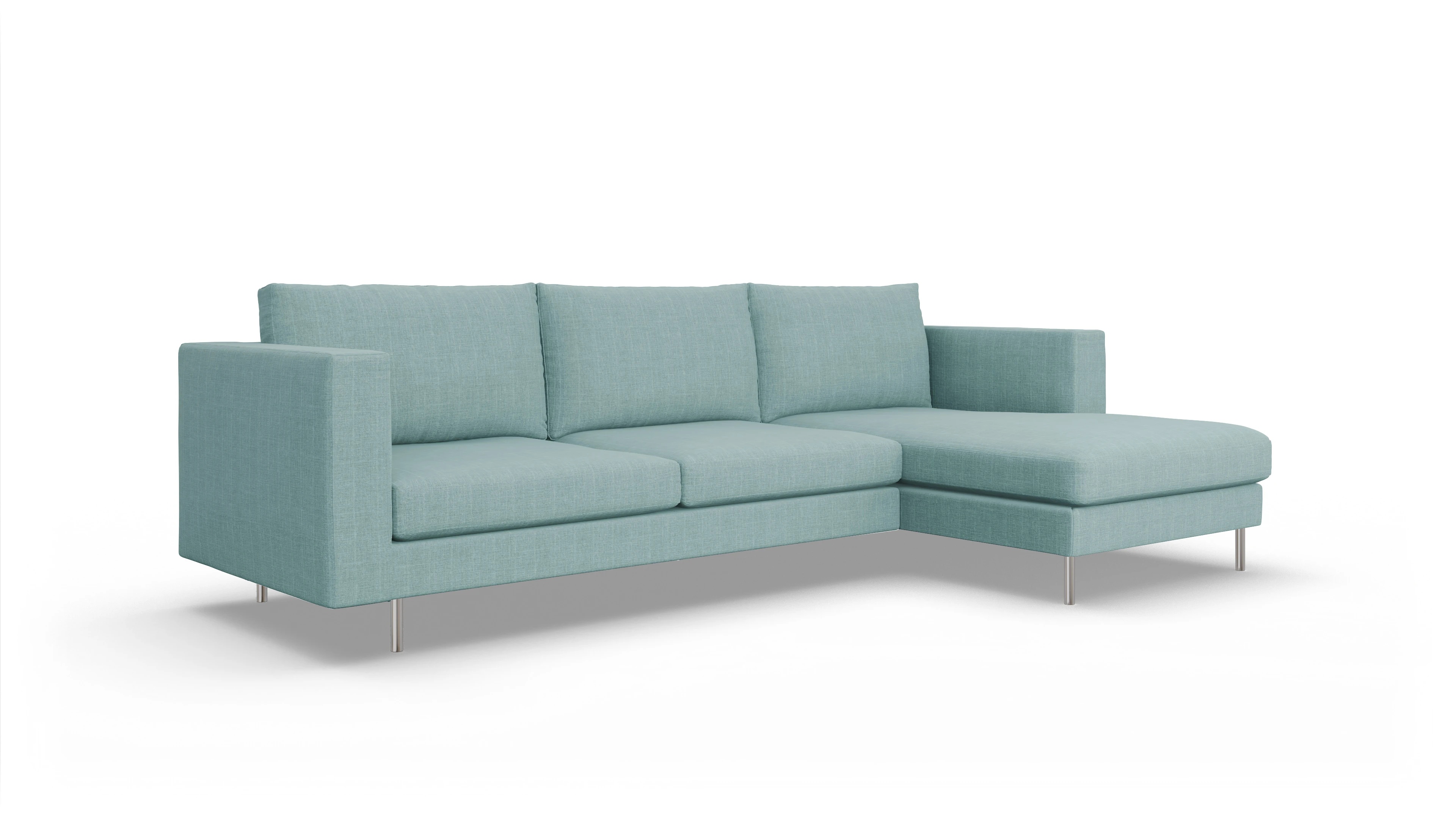 Ansicht des Produktes Silea Sofa mit Rec rechts in Stoff blau