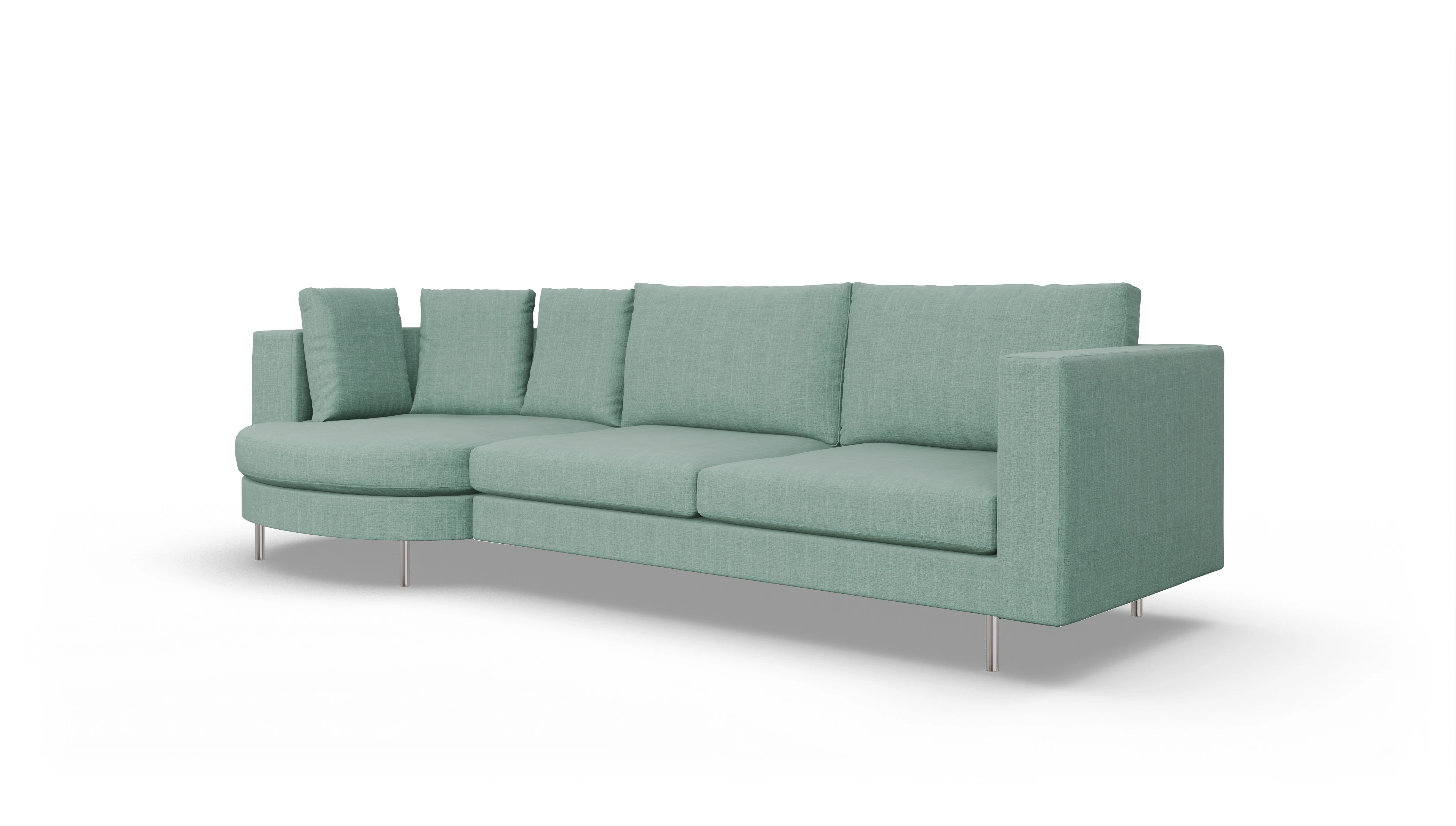 Ansicht des Produktes Silea Sofa mit Rec rechts in Stoff blau