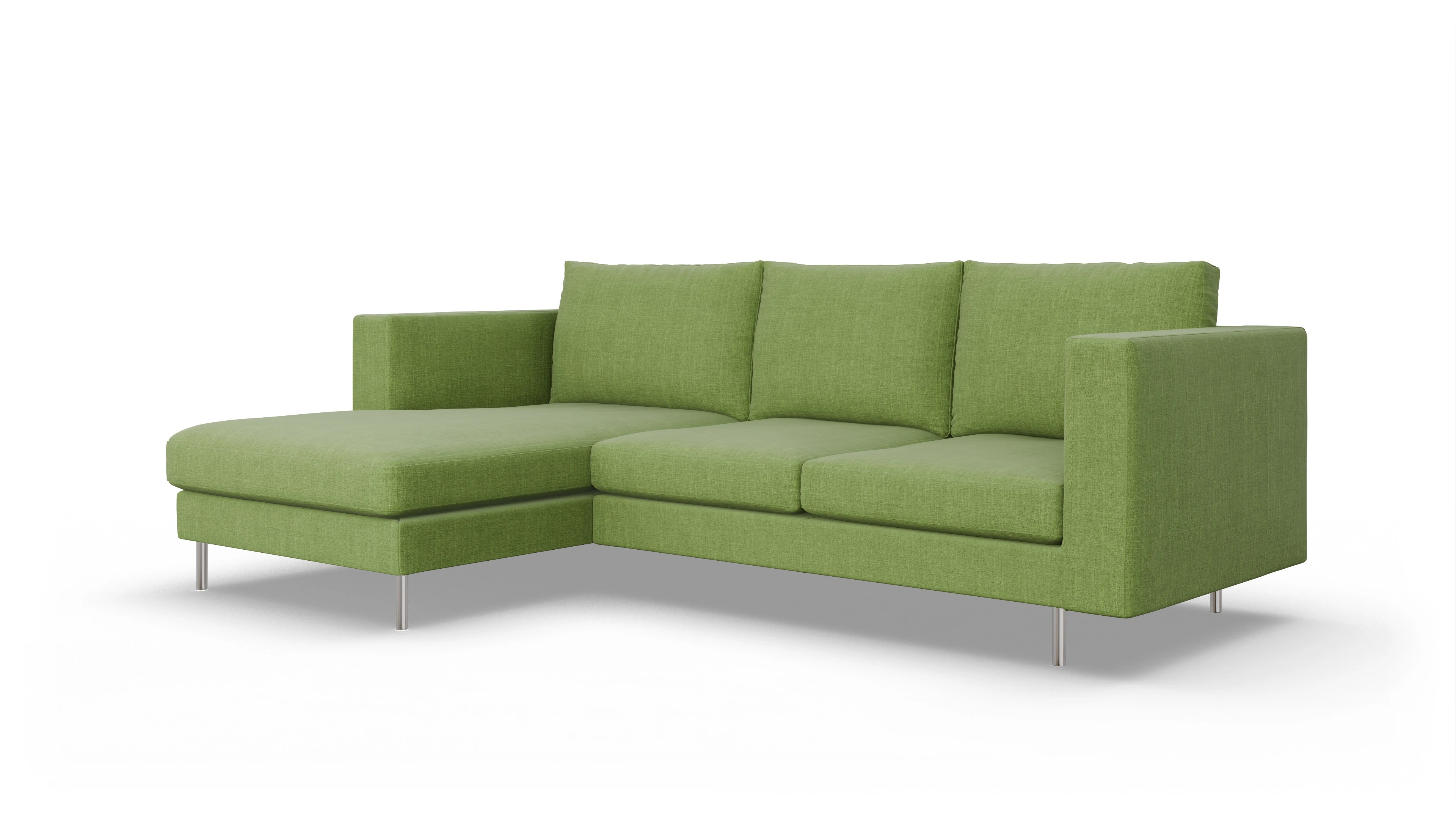 Ansicht des Produktes Silea Sofa mit Rec links in Stoff grün