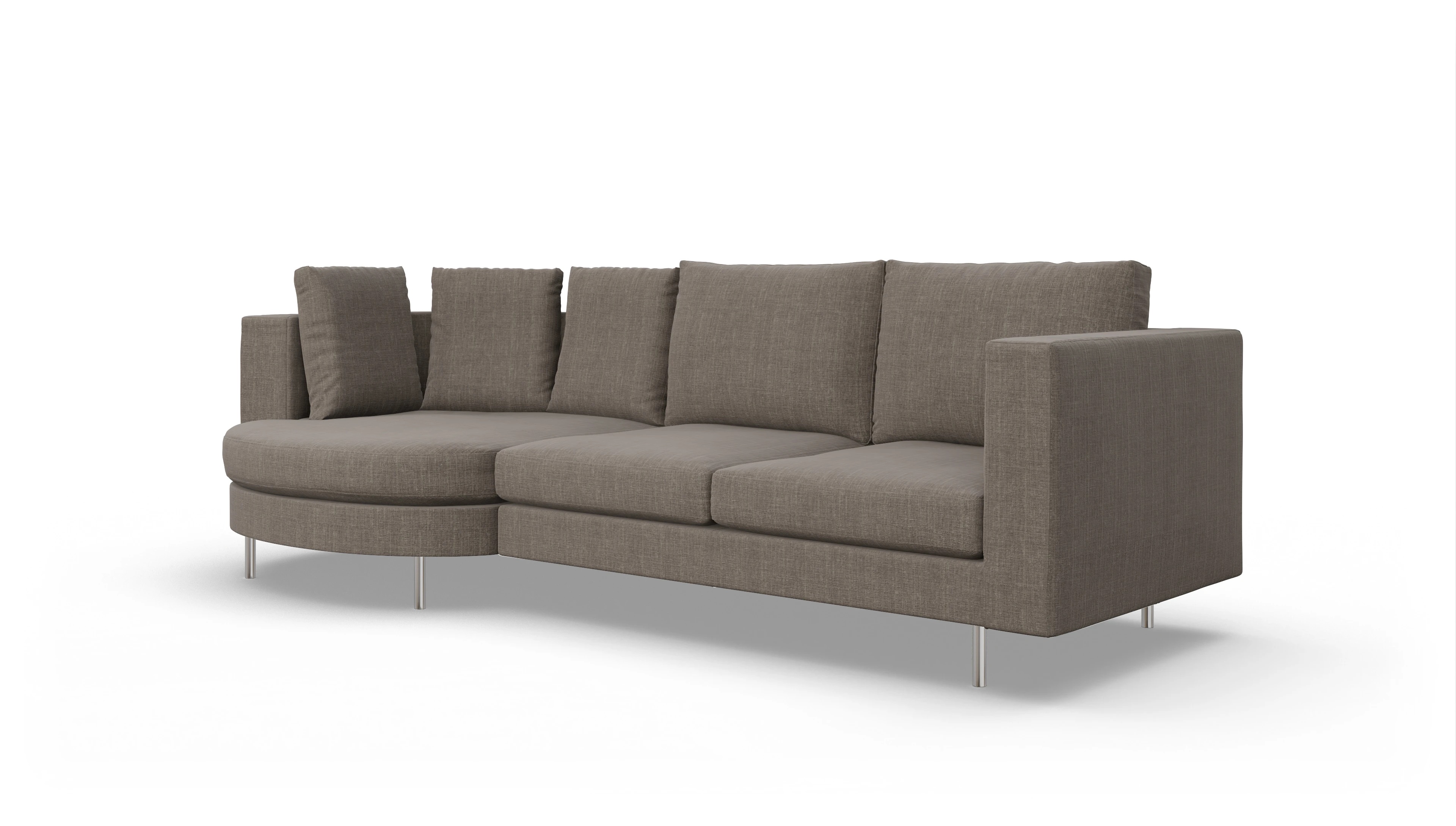 Ansicht des Produktes Silea Sofa mit Rec links in Stoff braun