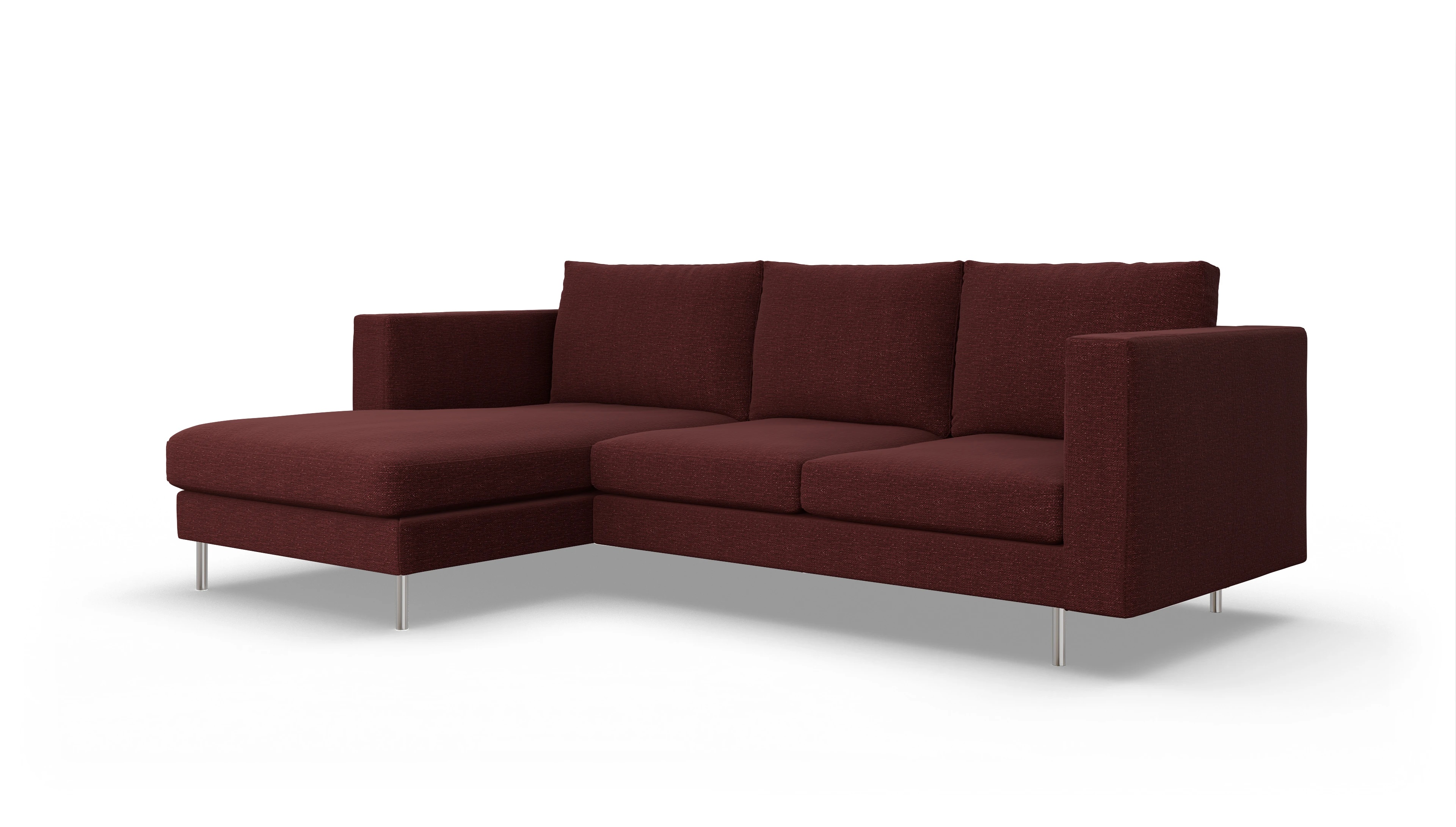 Ansicht des Produktes Silea Sofa mit Rec links in Stoff rot