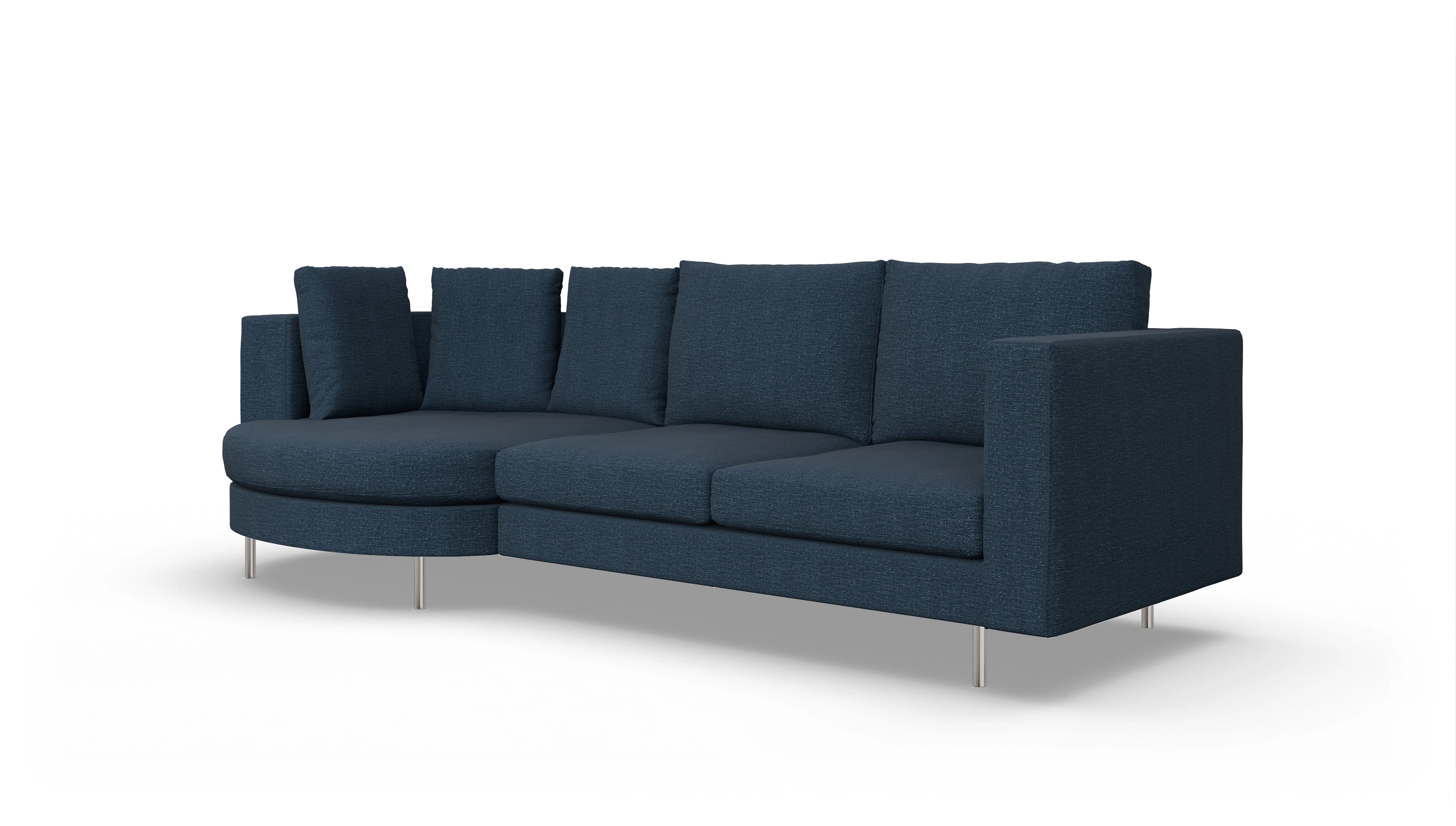 Ansicht des Produktes Silea Sofa mit Rec links in Stoff blau