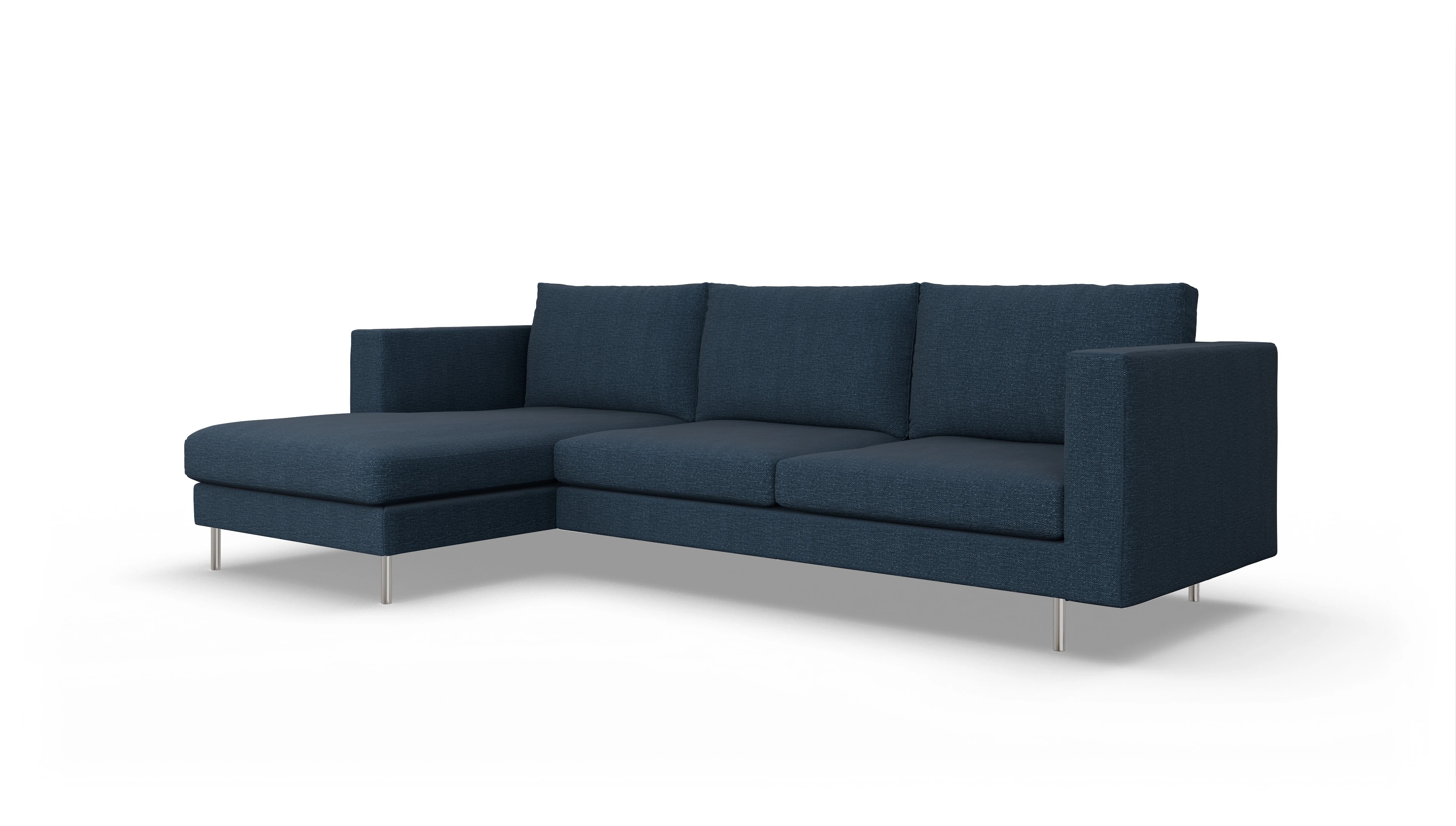 Ansicht des Produktes Silea Sofa mit Rec links in Stoff blau