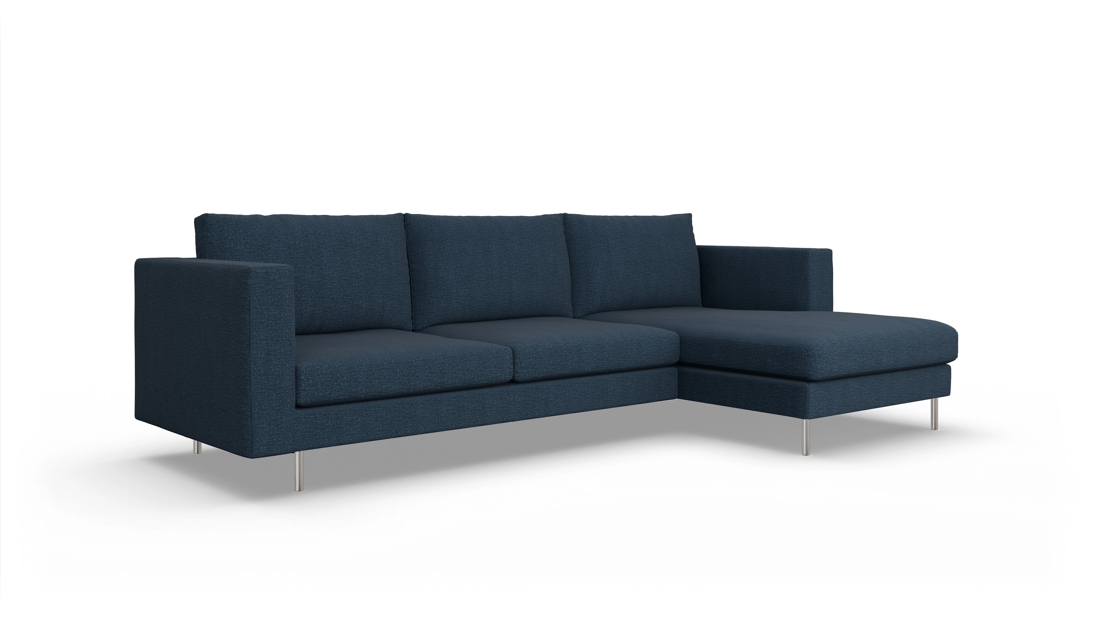 Ansicht des Produktes Silea Sofa mit Rec rechts in Stoff blau