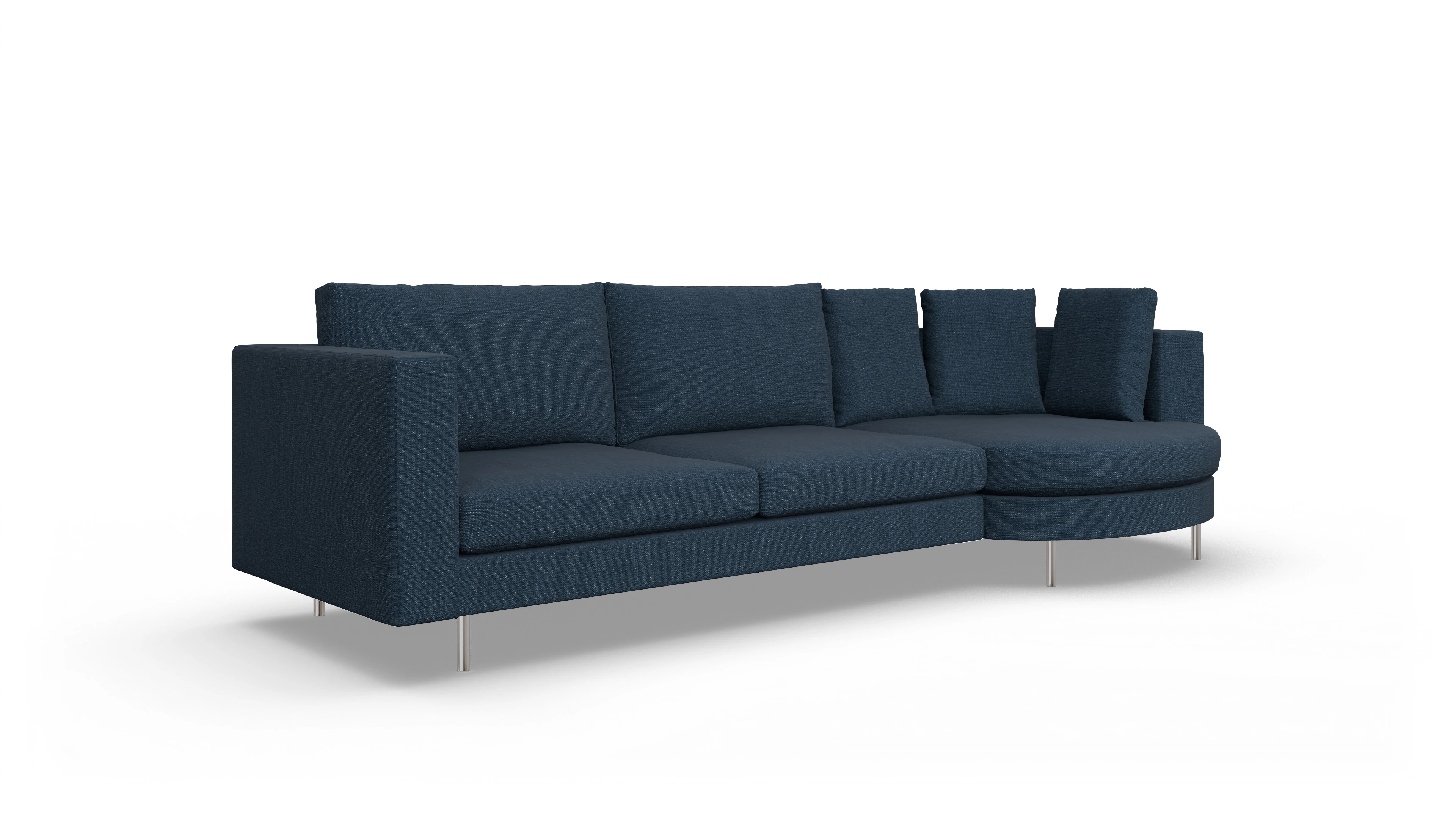 Ansicht des Produktes Silea Sofa mit Rec rechts in Stoff blau