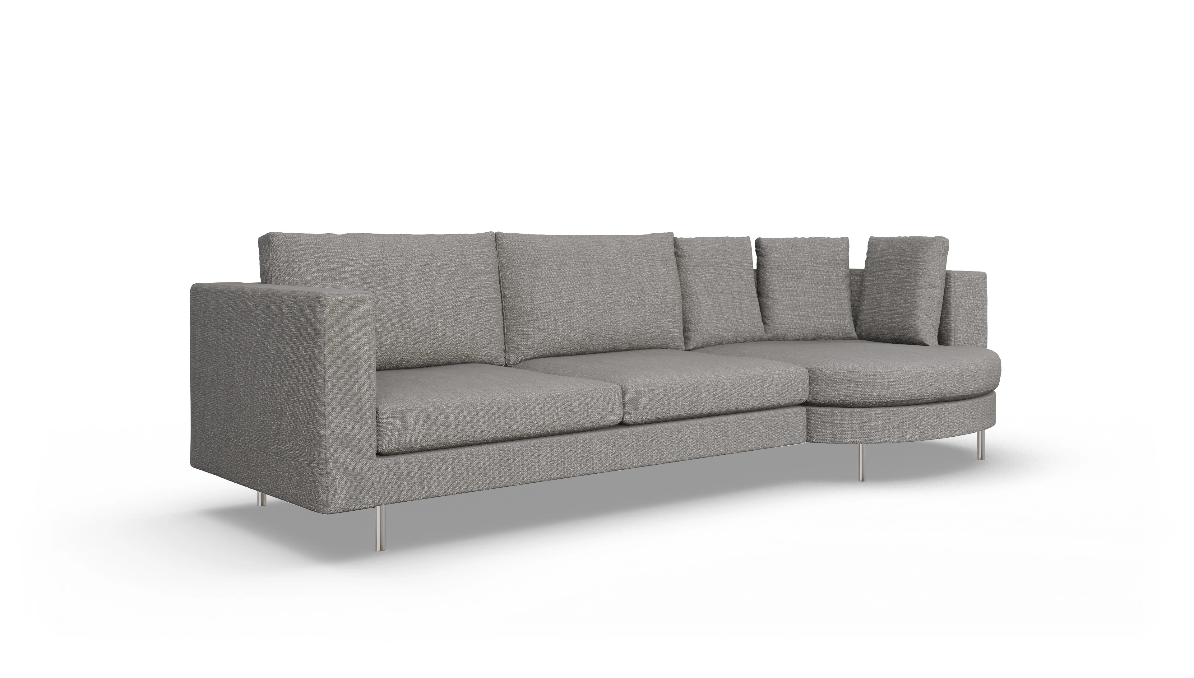 Ansicht des Produktes Silea Sofa mit Rec rechts in Stoff grau