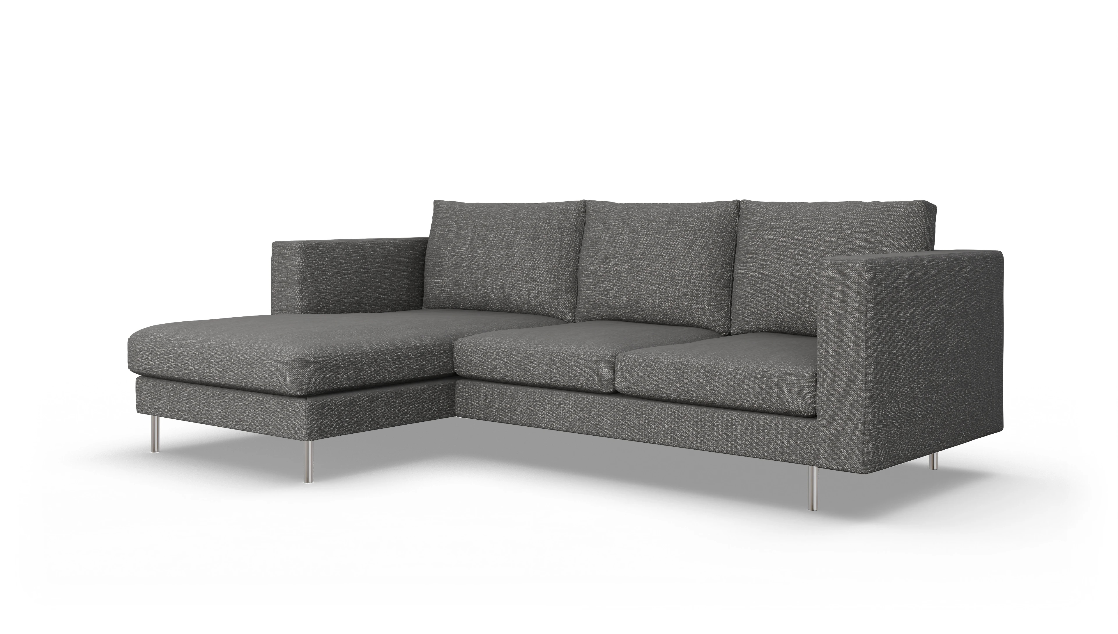 Ansicht des Produktes Silea Sofa mit Rec links in Stoff grau