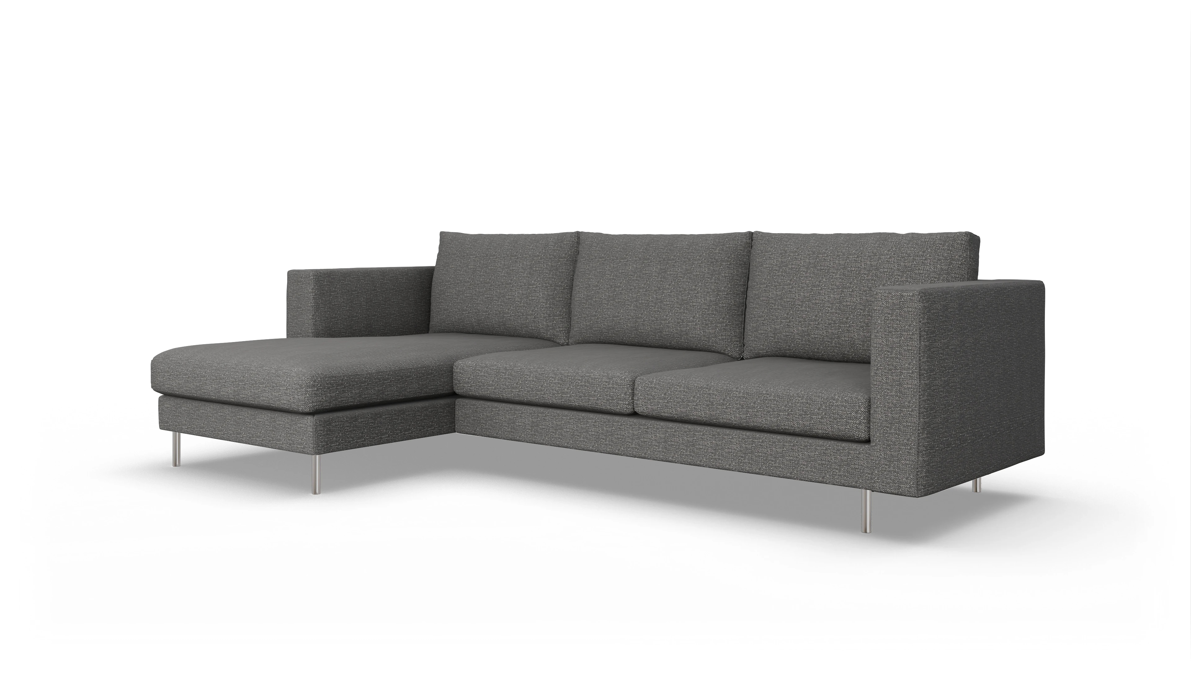 Ansicht des Produktes Silea Sofa mit Rec links in Stoff grau