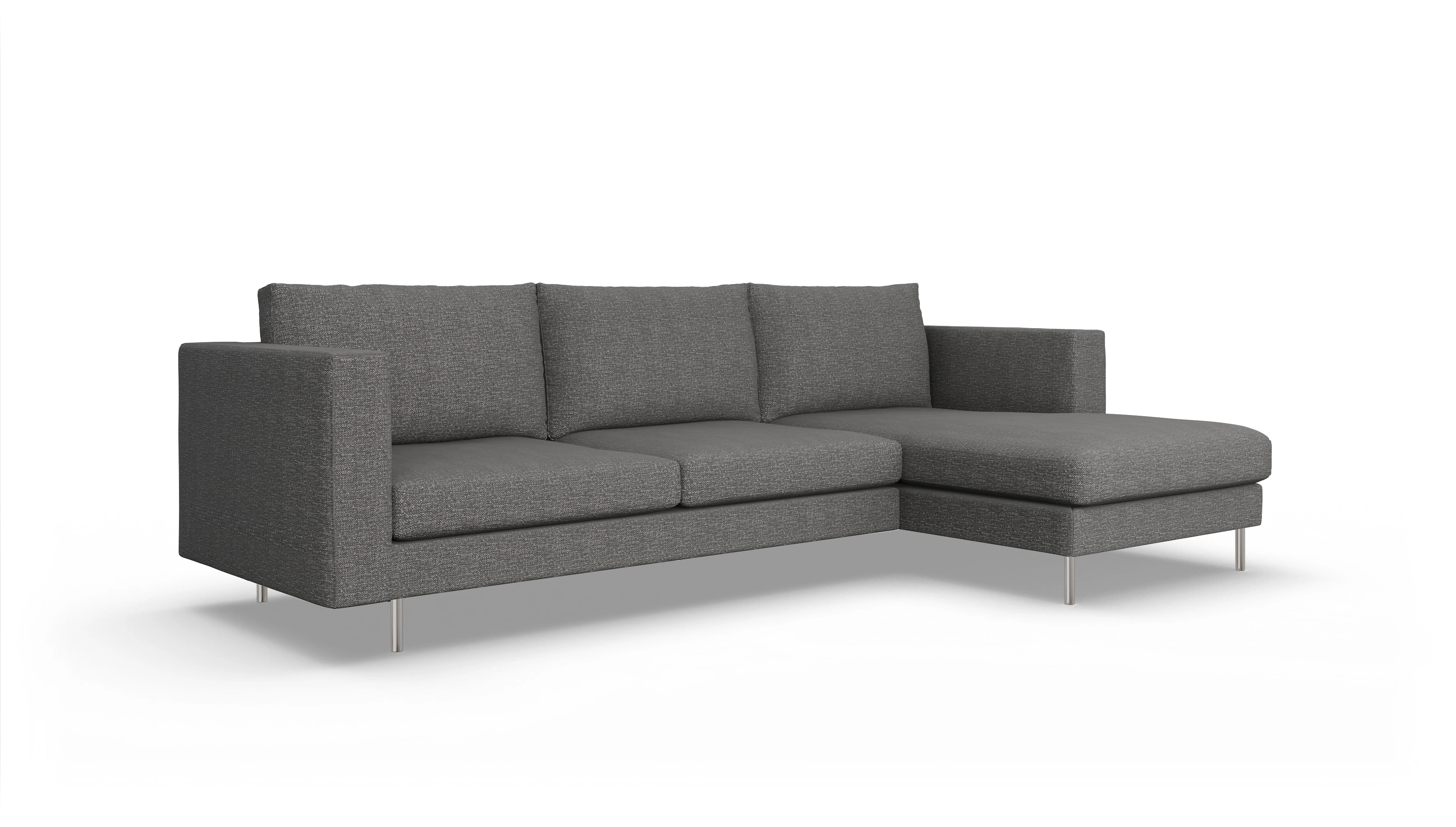 Ansicht des Produktes Silea Sofa mit Rec rechts in Stoff grau