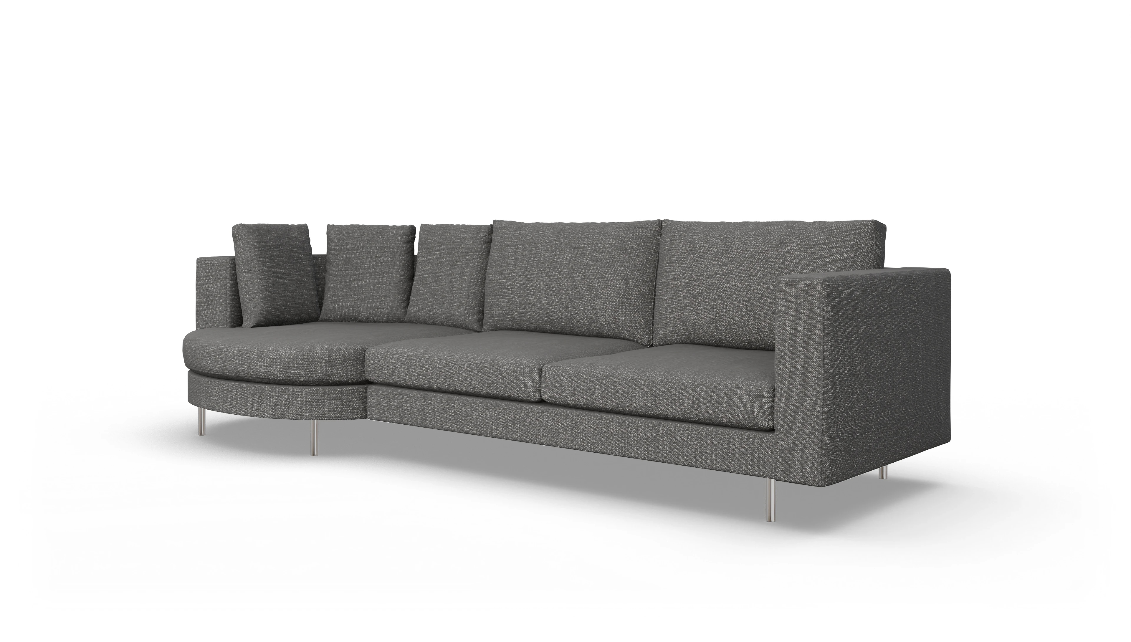 Ansicht des Produktes Silea Sofa mit Rec rechts in Stoff grau