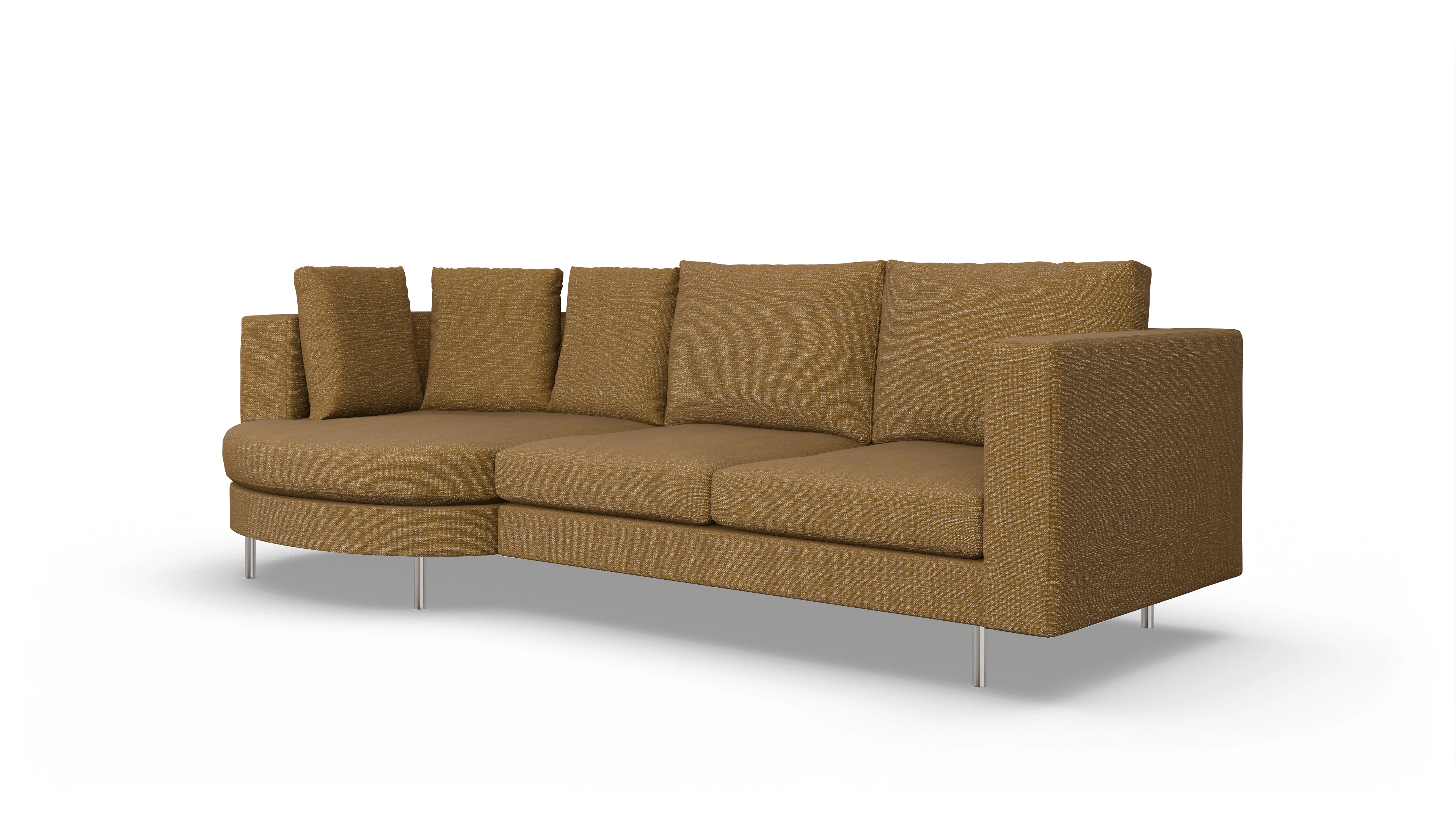 Ansicht des Produktes Silea Sofa mit Rec links in Stoff orange