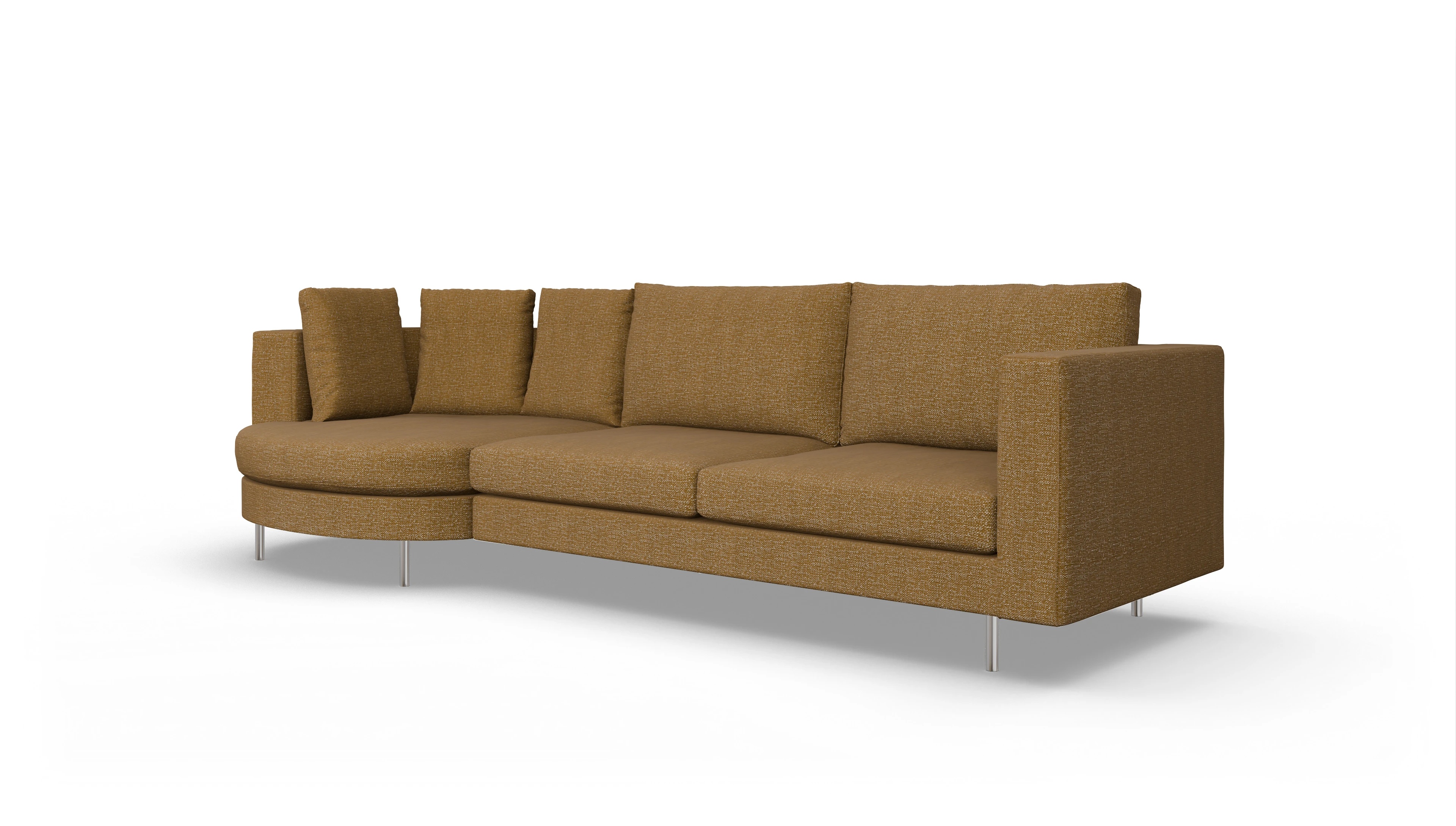 Ansicht des Produktes Silea Sofa mit Rec rechts in Stoff orange