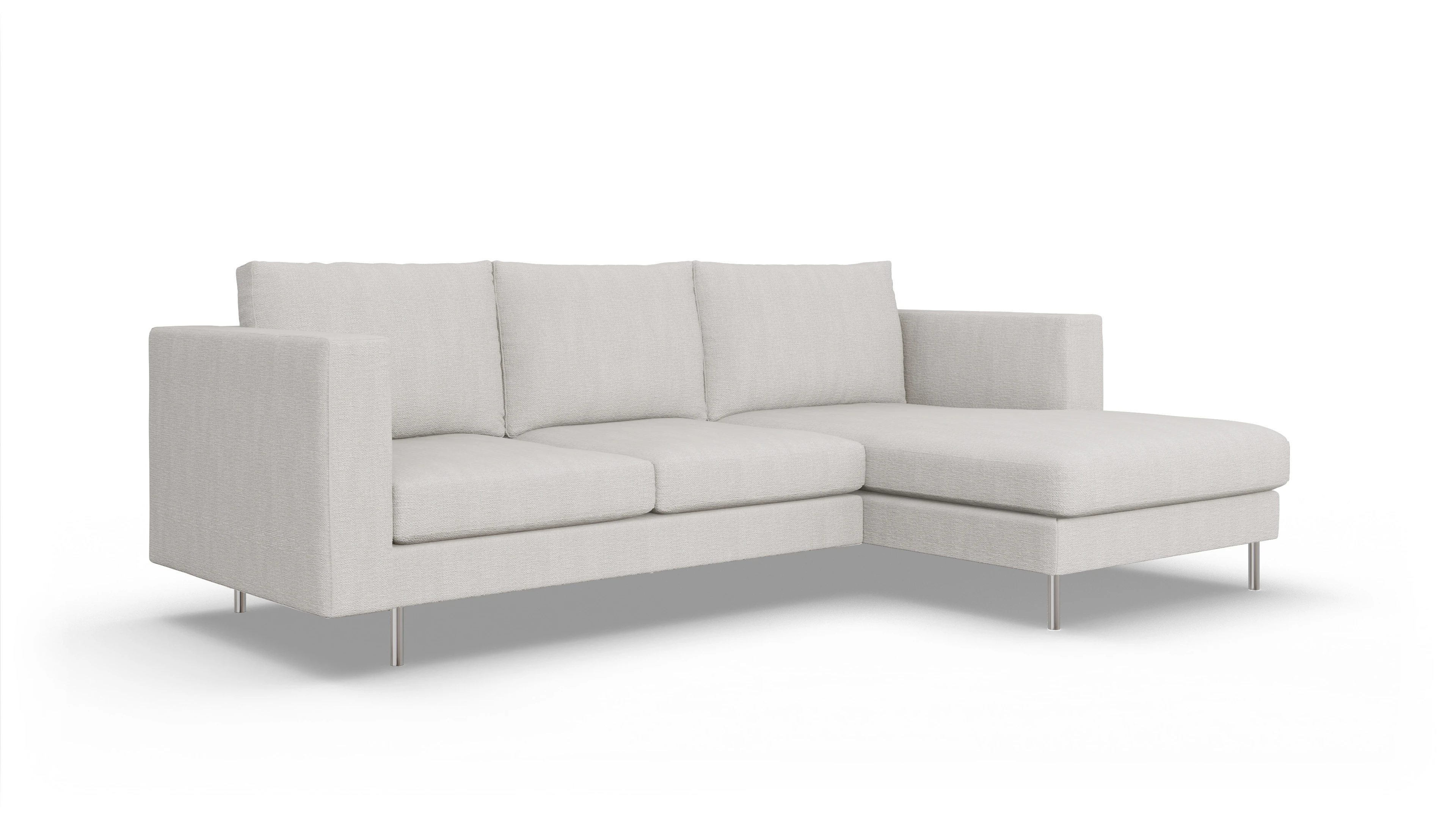 Ansicht des Produktes Silea Sofa mit Rec rechts in Stoff weiß