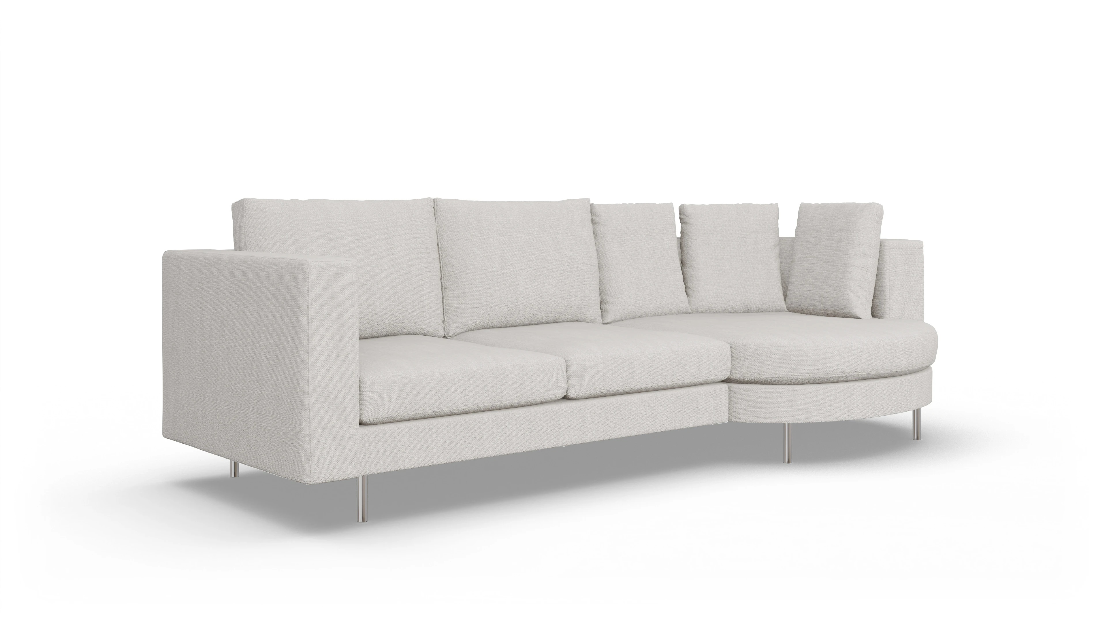 Ansicht des Produktes Silea Sofa mit Rec rechts in Stoff weiß
