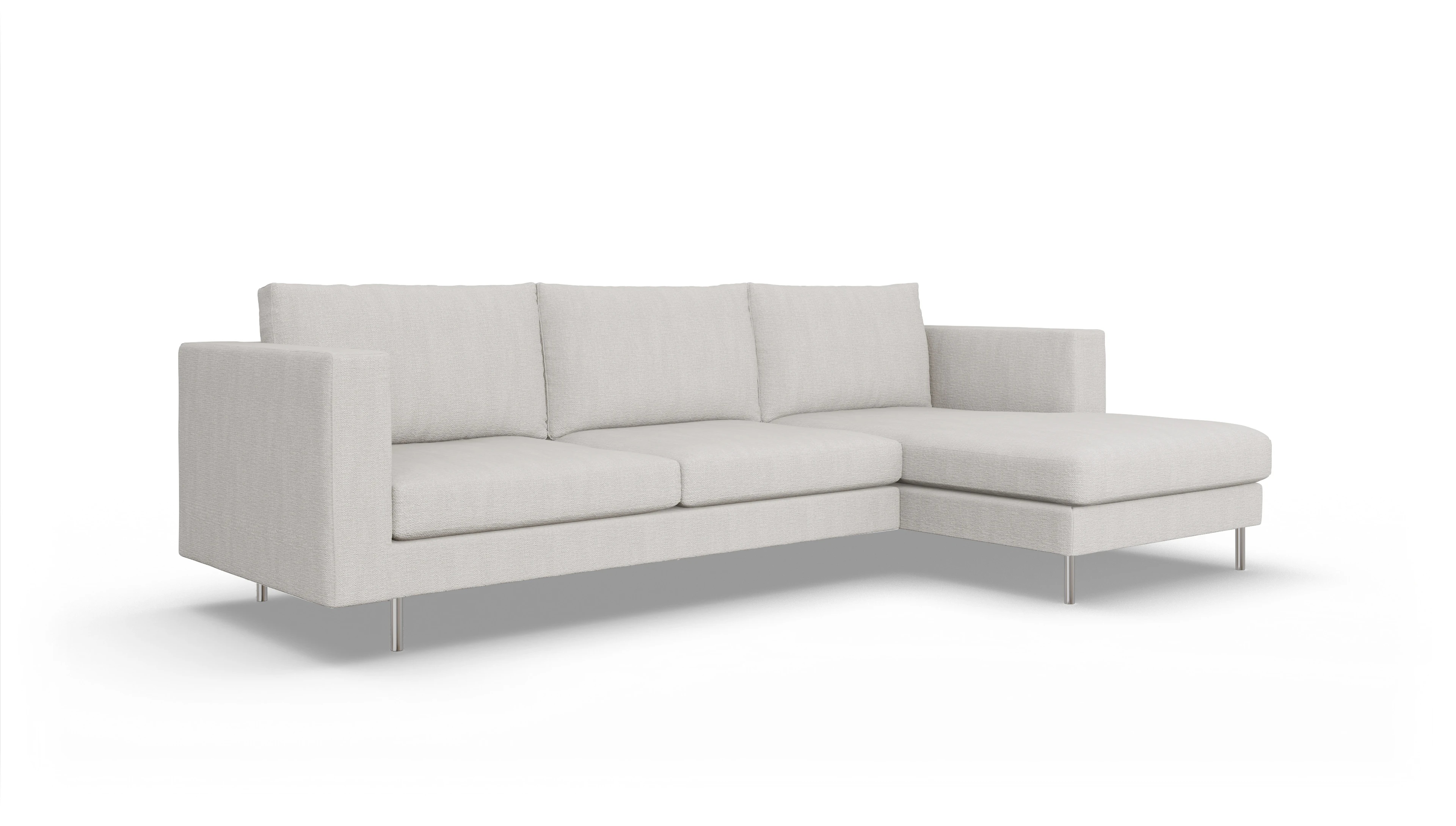 Design-Sofa Silea Ansicht des Produktes Silea Sofa mit Rec rechts in Stoff weiß