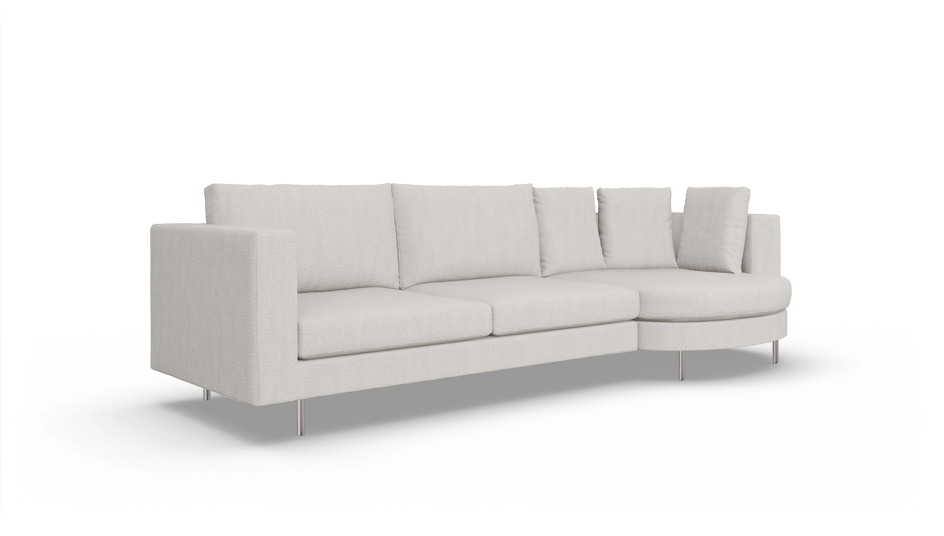 Ansicht des Produktes Silea Sofa mit Rec rechts in Stoff weiß