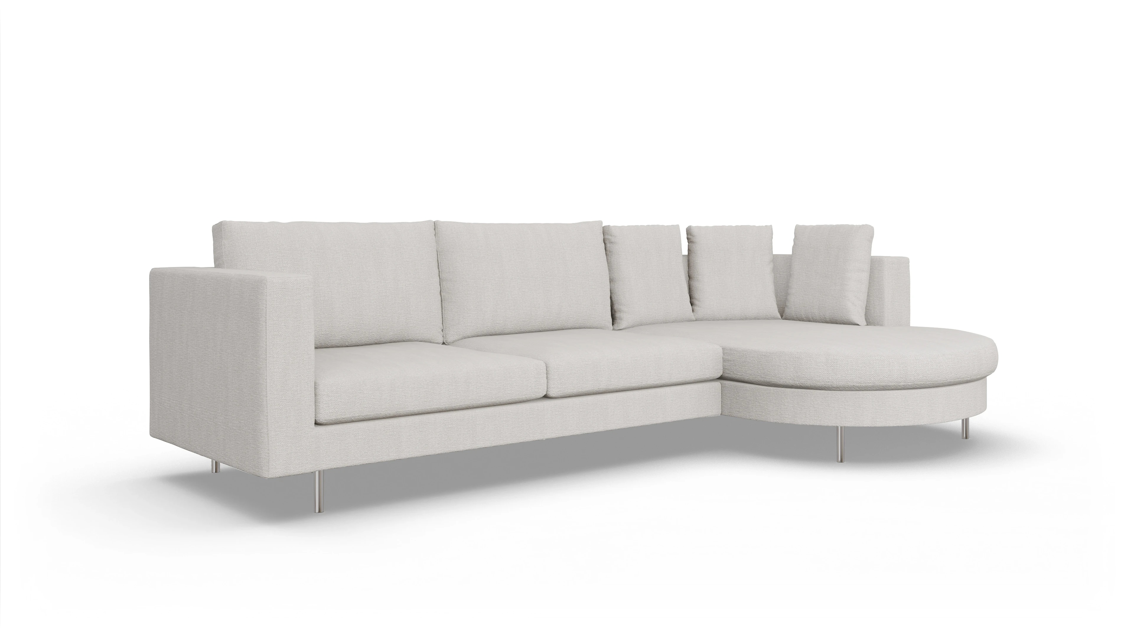 Ansicht des Produktes Silea Sofa mit Rec rechts in Stoff weiß