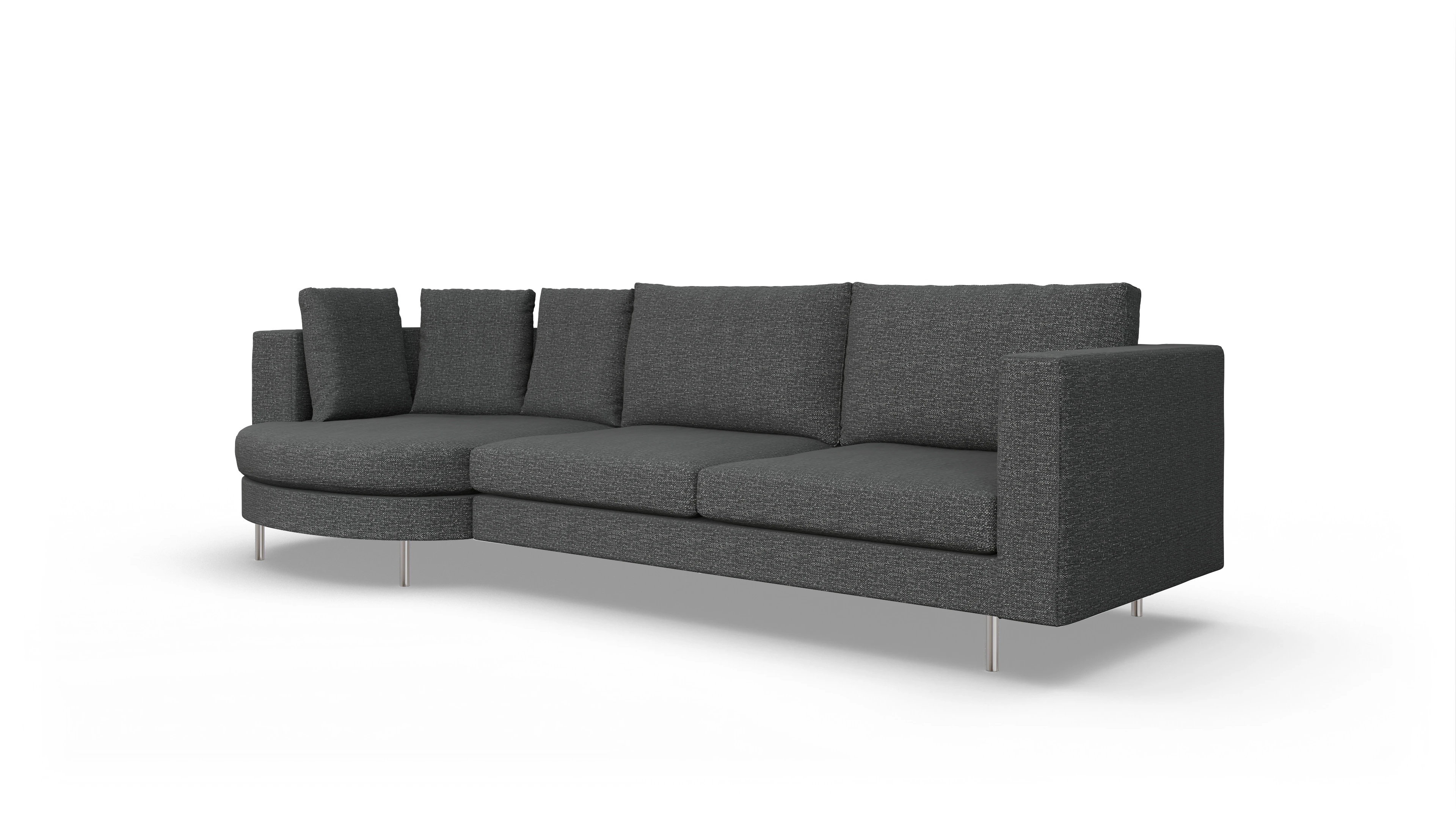 Ansicht des Produktes Silea Sofa mit Rec rechts in Stoff grau