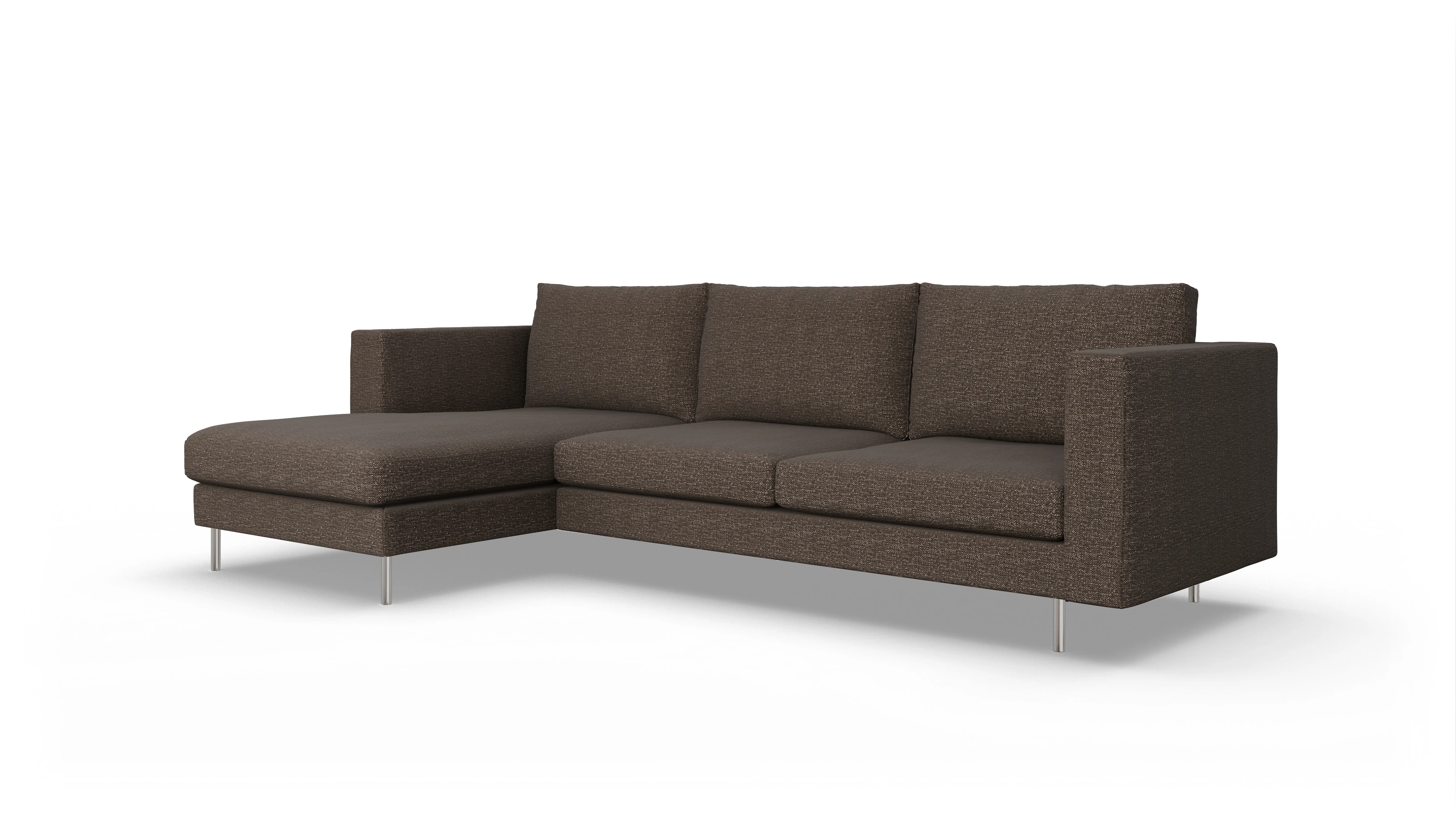 Ansicht des Produktes Silea Sofa mit Rec links in Stoff braun