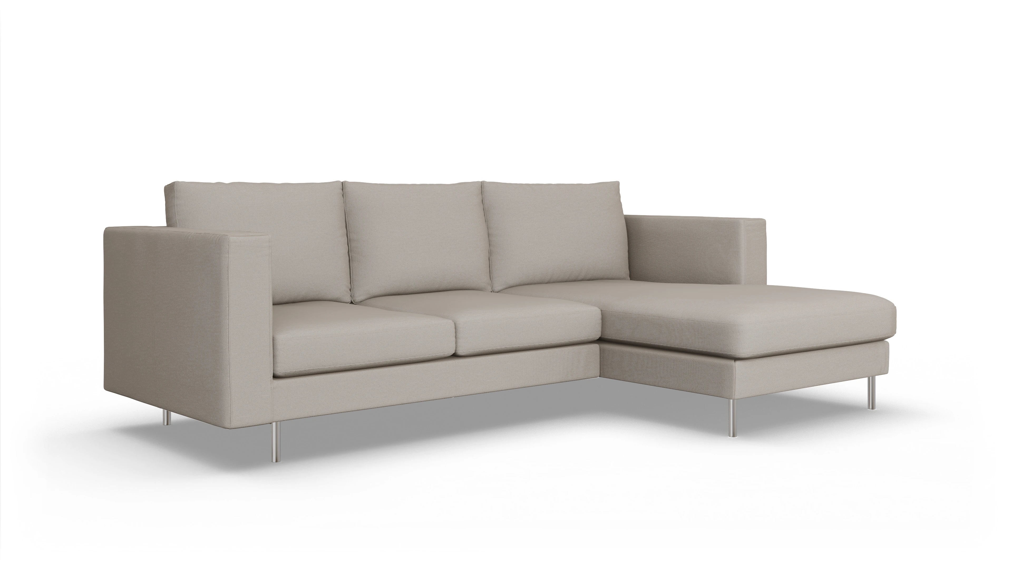 Ansicht des Produktes Silea Sofa mit Rec rechts in Stoff beige