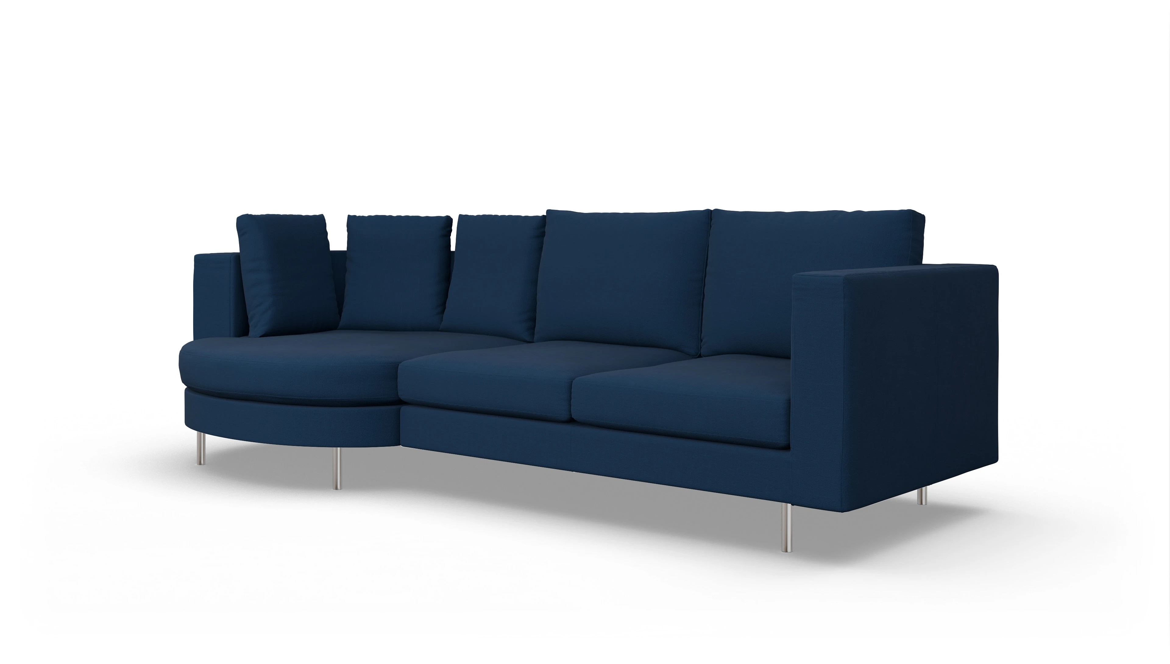 Ansicht des Produktes Silea Sofa mit Rec links in Stoff blau