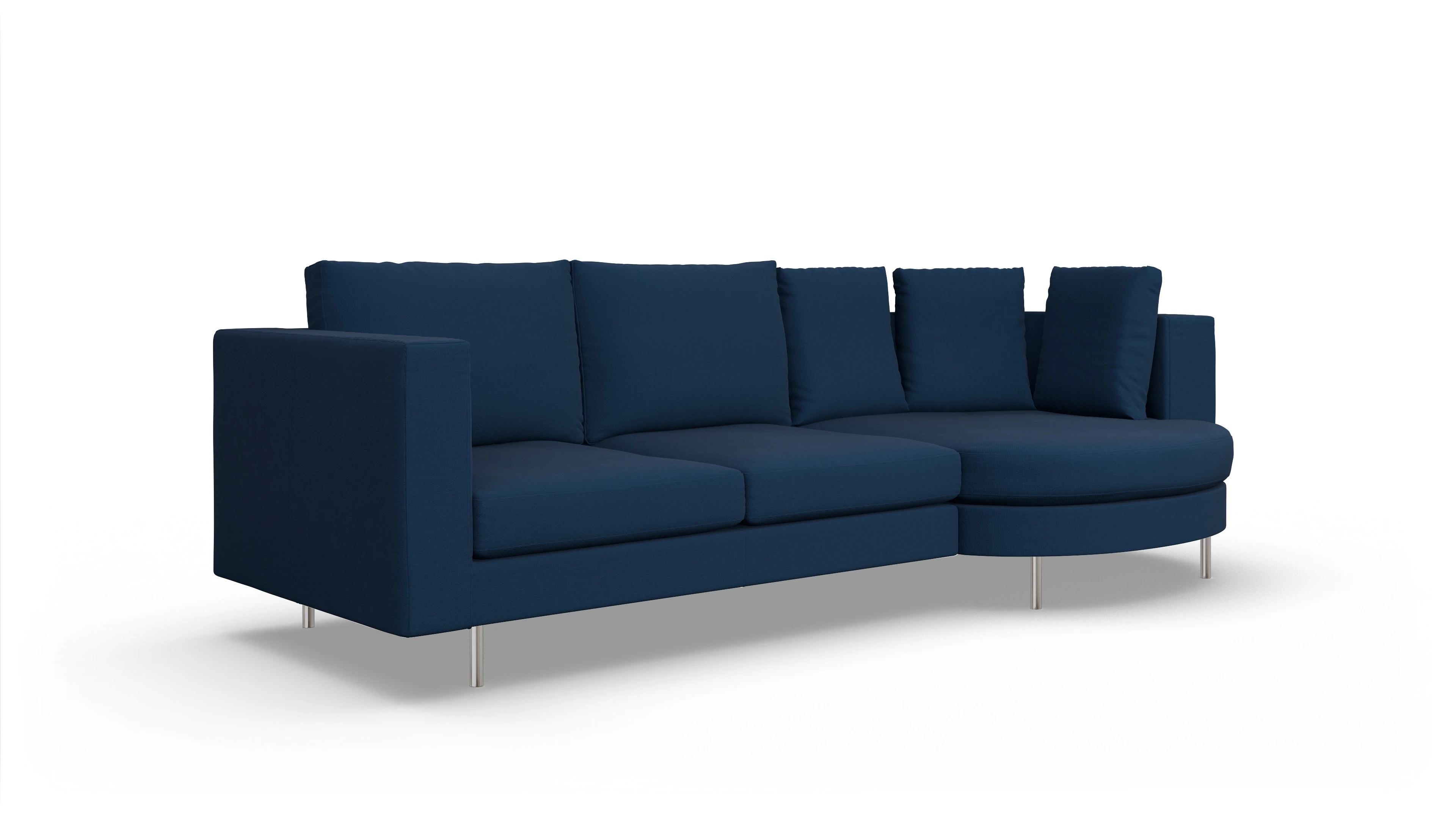 Ansicht des Produktes Silea Sofa mit Rec rechts in Stoff blau