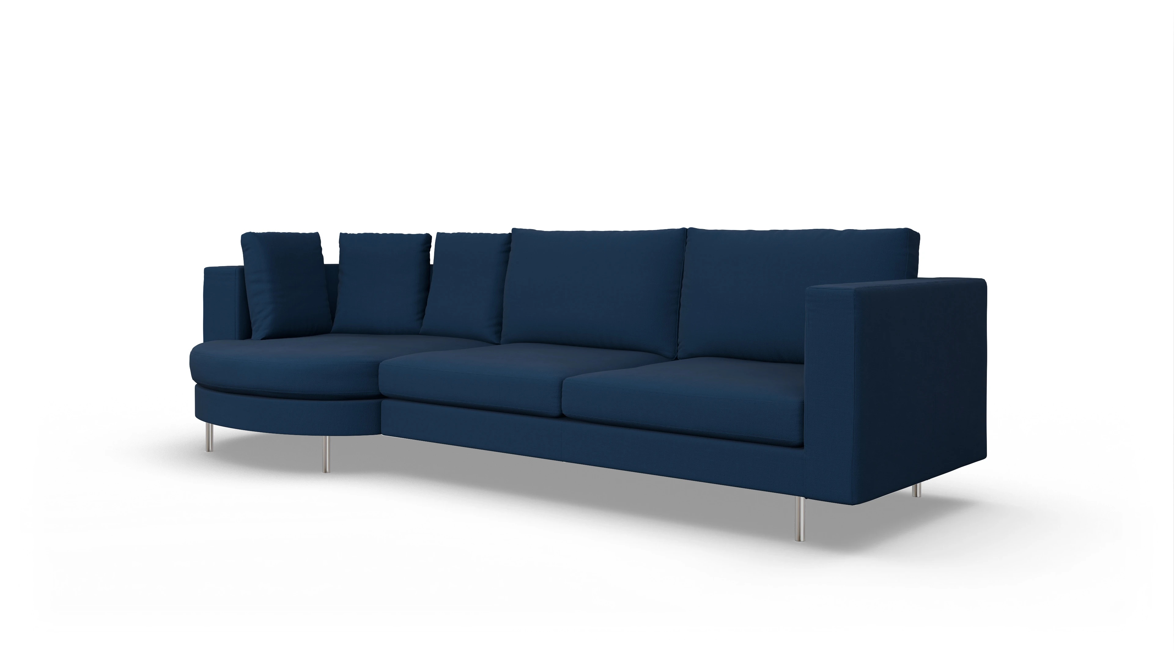 Ansicht des Produktes Silea Sofa mit Rec rechts in Stoff blau