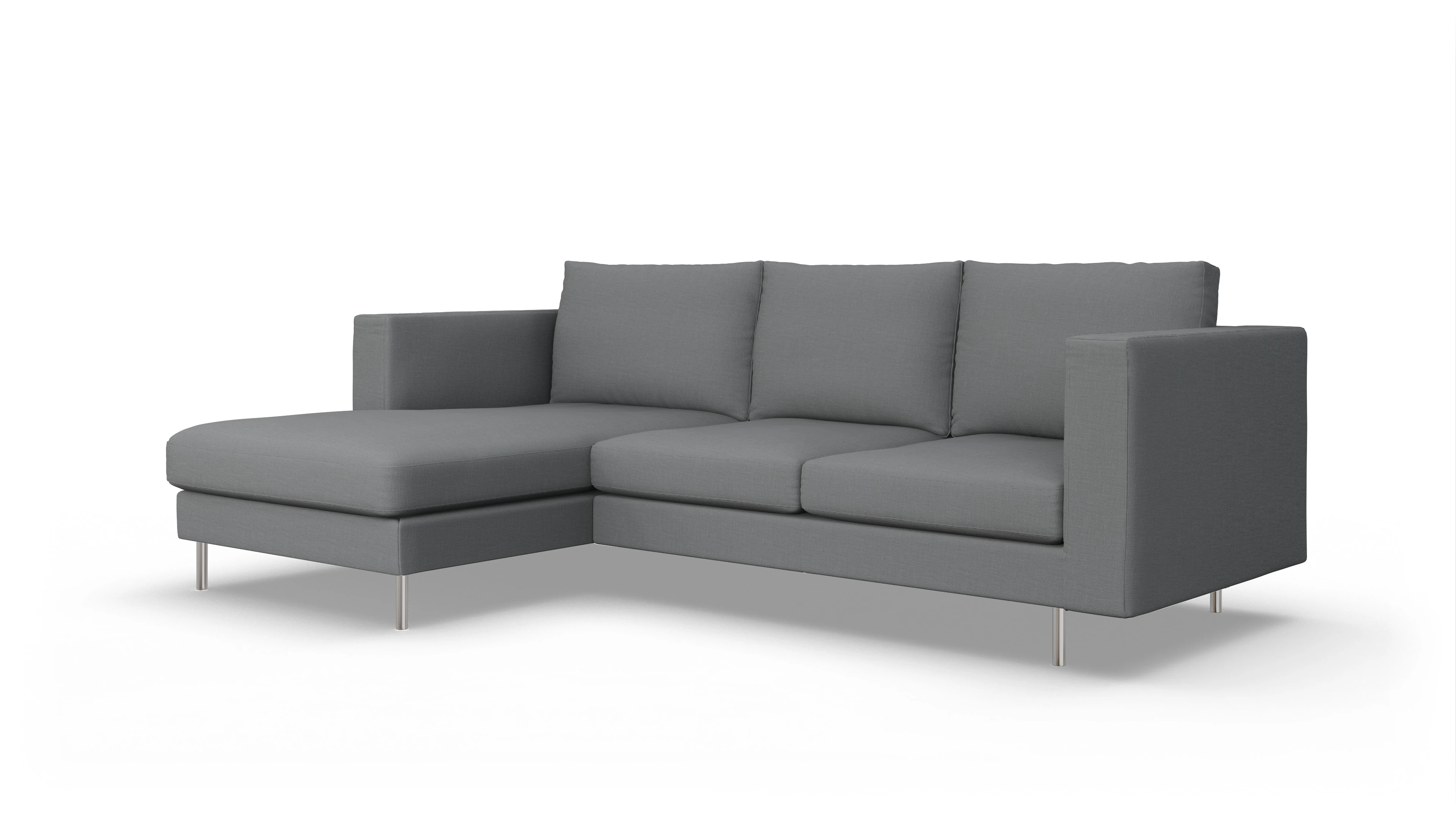 Ansicht des Produktes Silea Sofa mit Rec links in Stoff grau