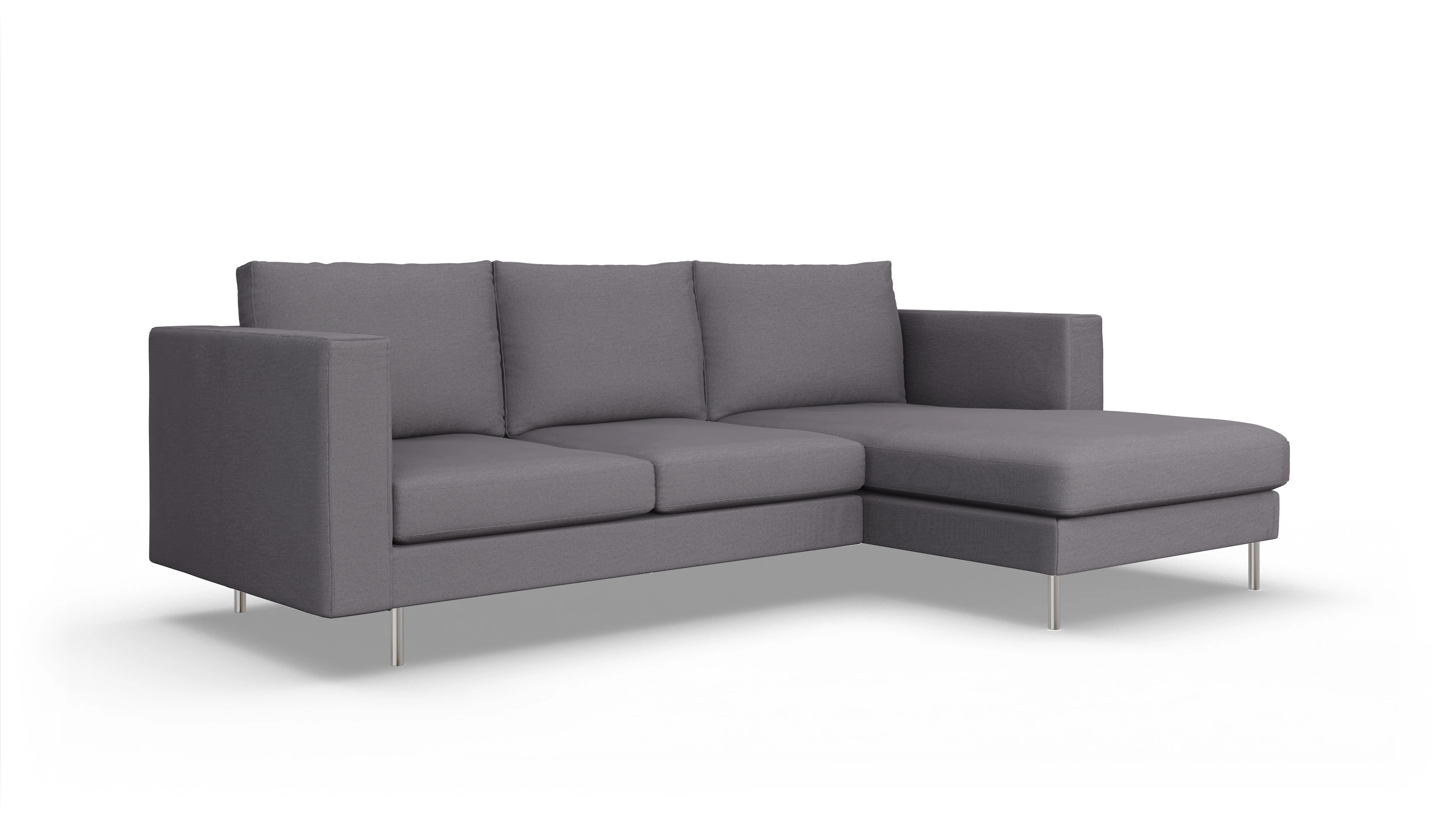 Design-Sofa Silea Ansicht des Produktes Silea Sofa mit Rec rechts in Stoff rot