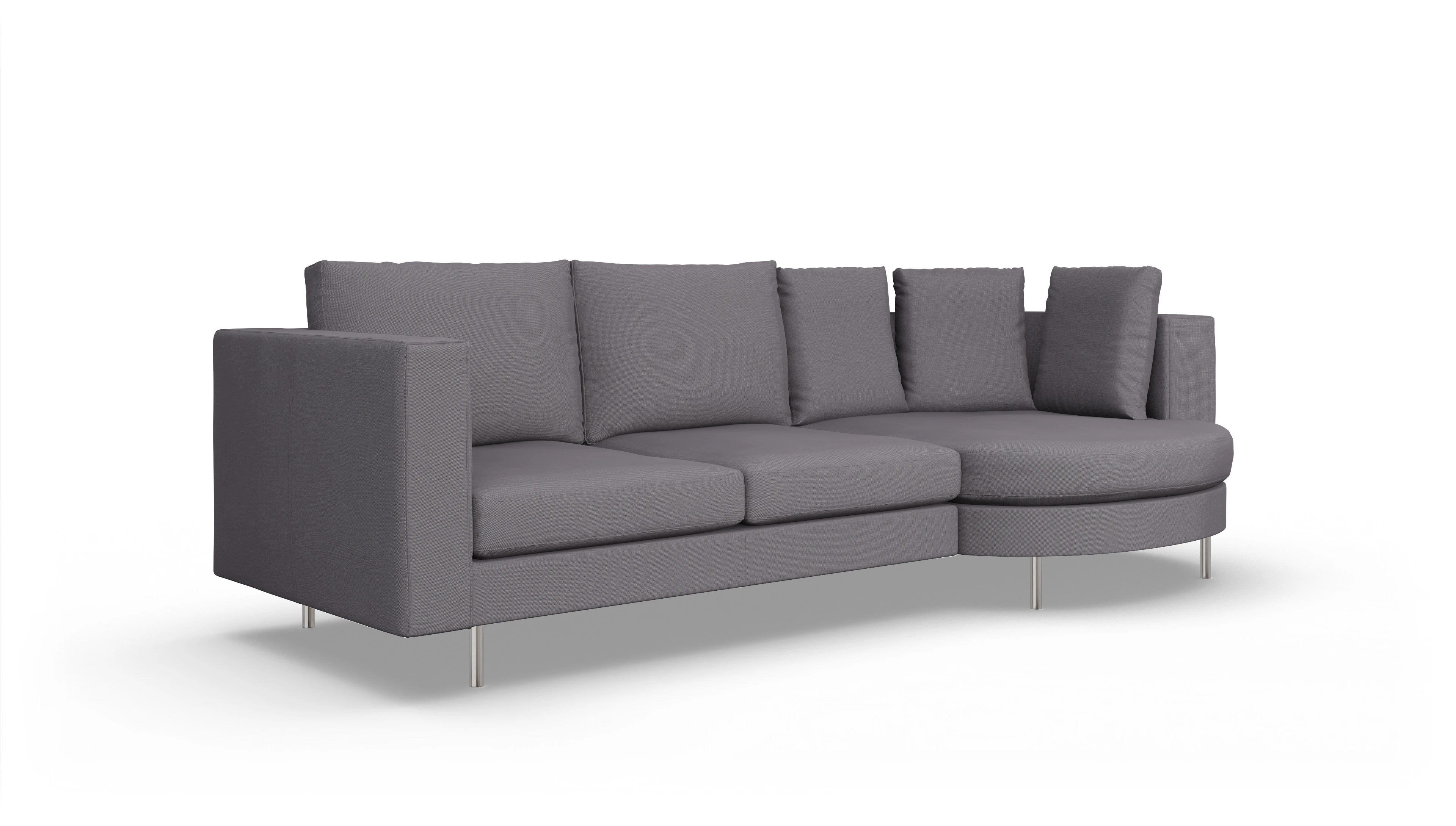 Ansicht des Produktes Silea Sofa mit Rec rechts in Stoff rot
