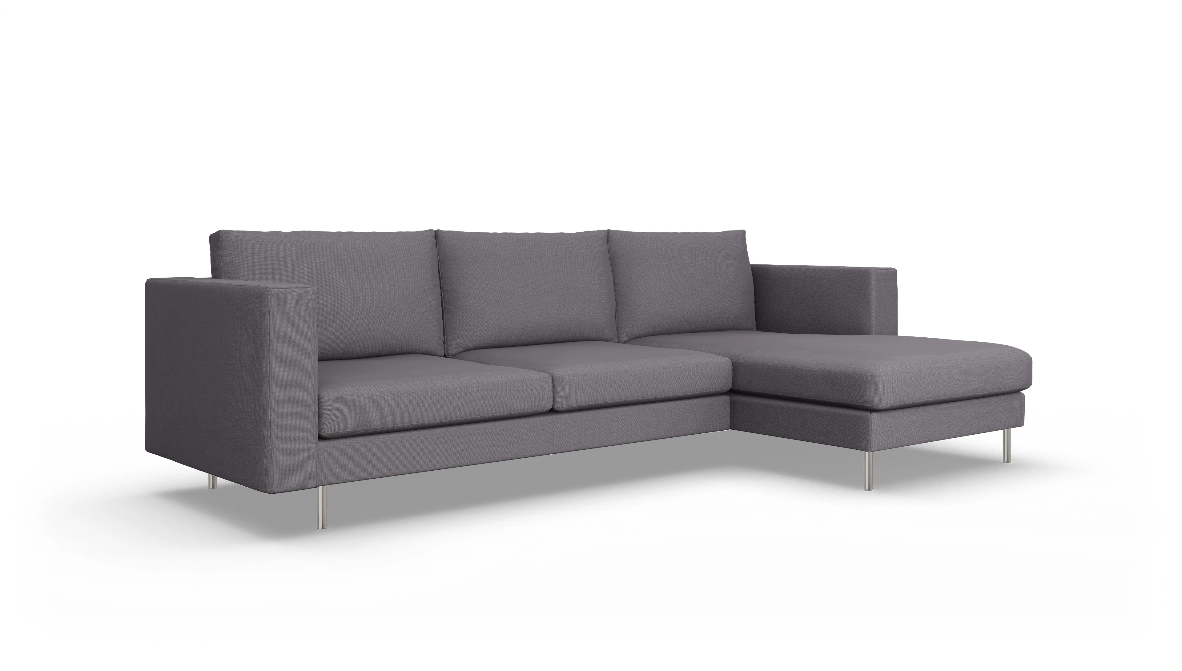 Ansicht des Produktes Silea Sofa mit Rec rechts in Stoff rot